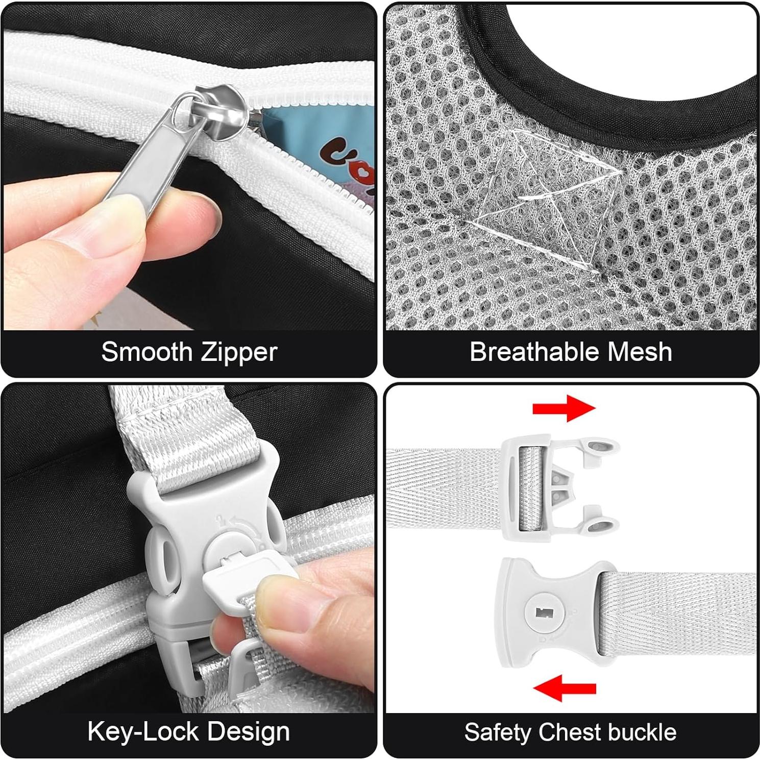 Arnés Plegable para Bebé Accmor Negro, Correa Antipérdida 3 en 1