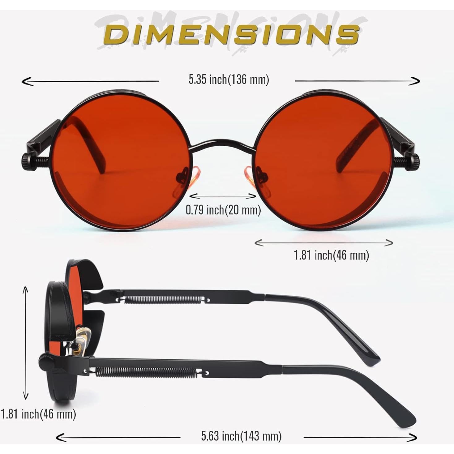 Gafas de Sol GQUEEN Steampunk Polarizadas Metal UV400