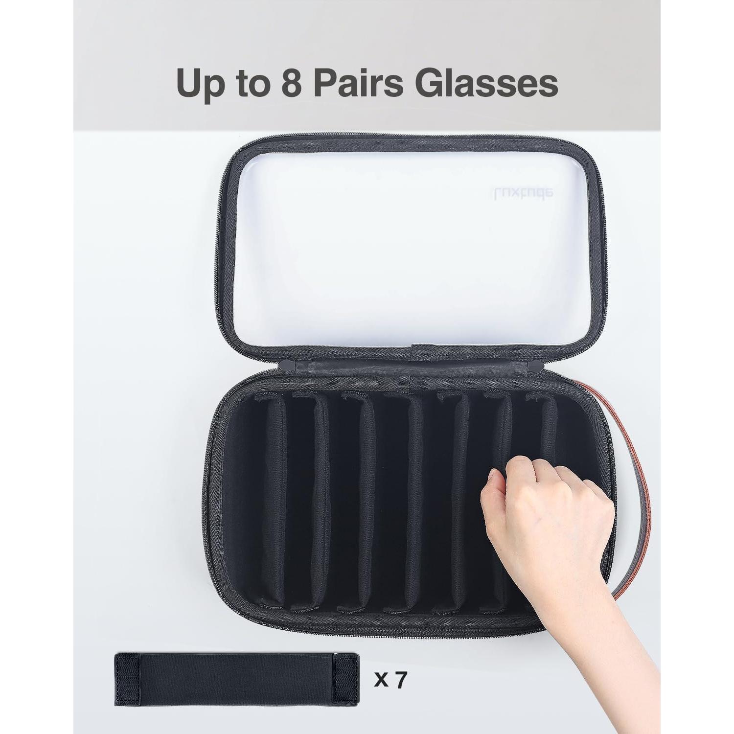 Organizador de Gafas de Sol Luxtude Negro 8 Pares Ajustable