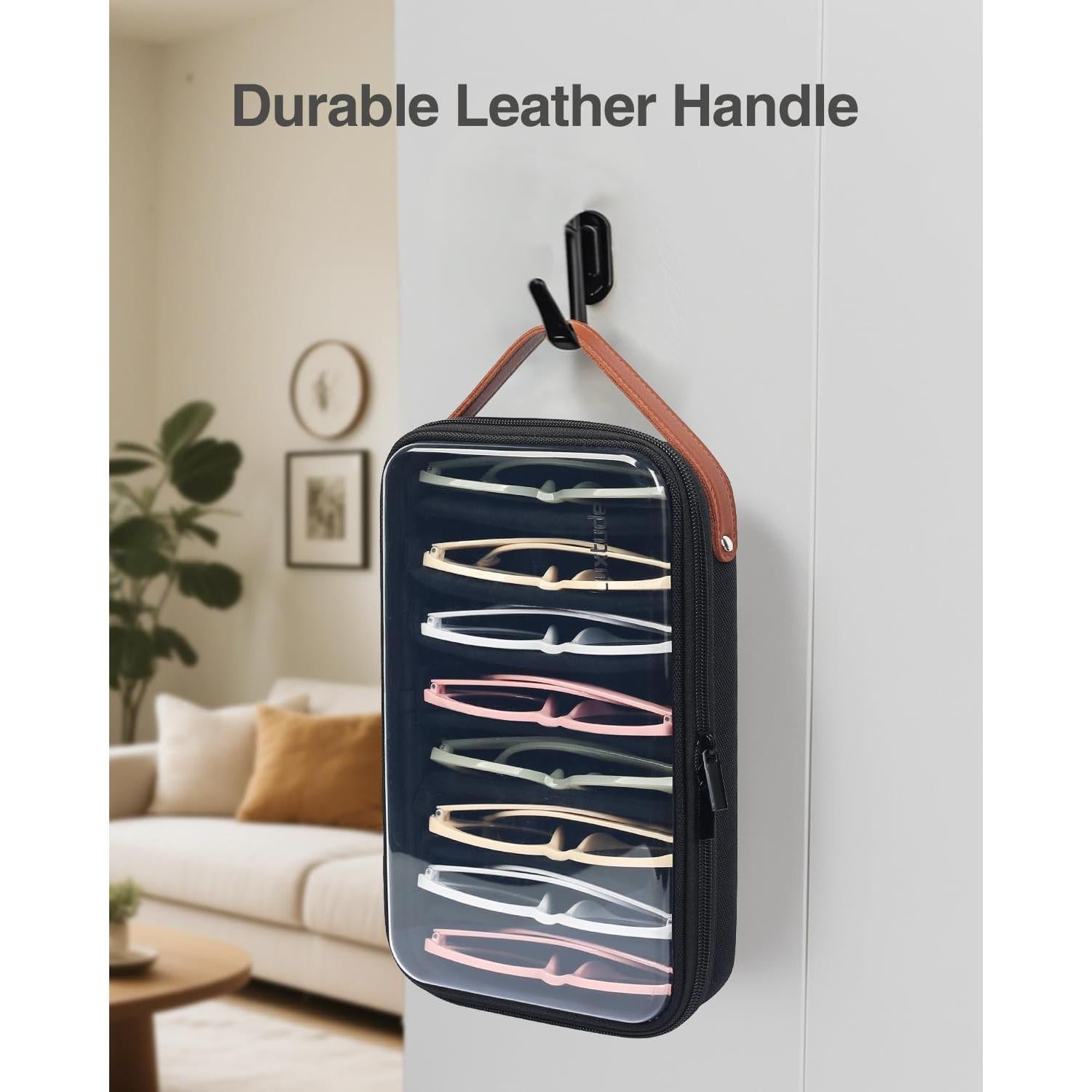 Organizador de Gafas de Sol Luxtude Negro 8 Pares Ajustable