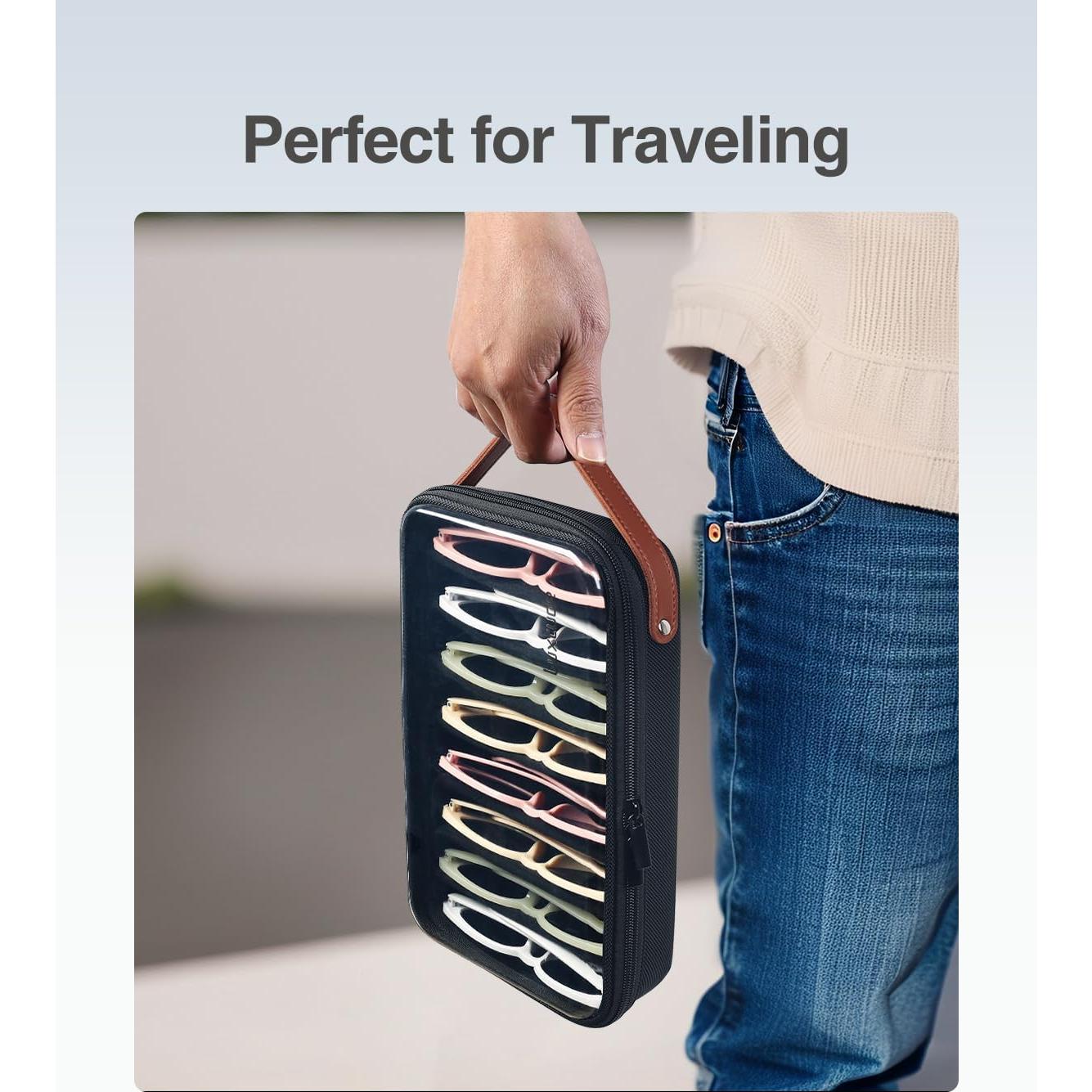 Organizador de Gafas de Sol Luxtude Negro 8 Pares Ajustable