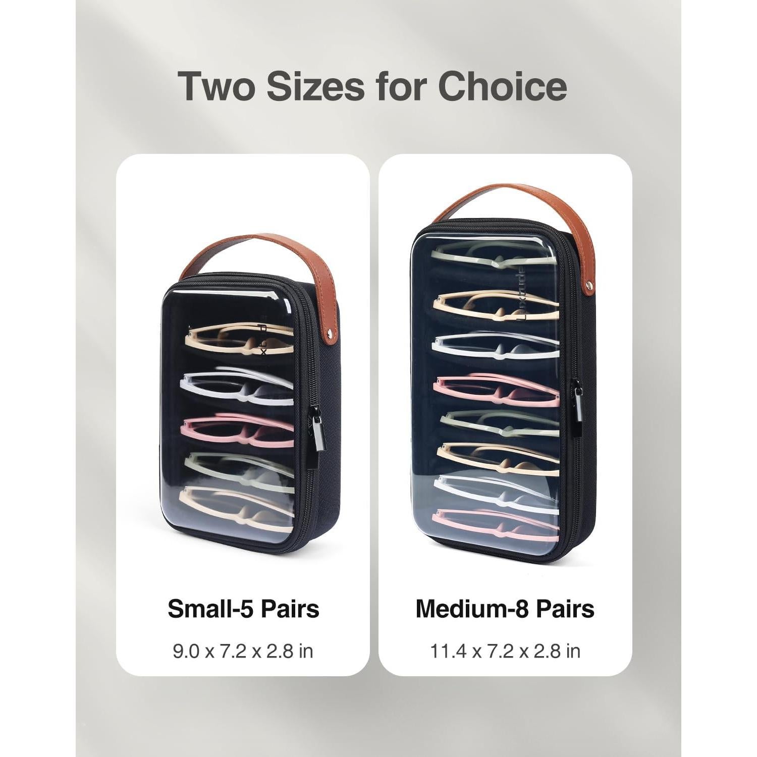 Organizador de Gafas de Sol Luxtude Negro 8 Pares Ajustable