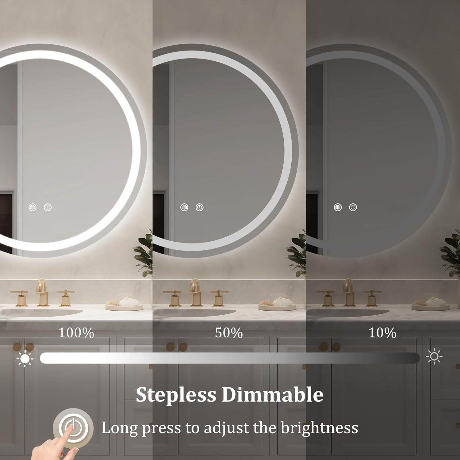 Espejo de Baño LED WallBeyond 71 cm Redondo Anti-vaho