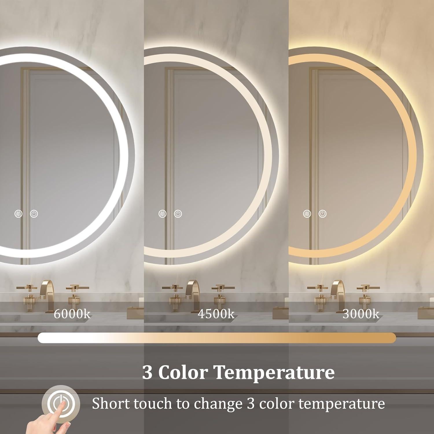 Espejo de Baño LED WallBeyond 71 cm Redondo Anti-vaho