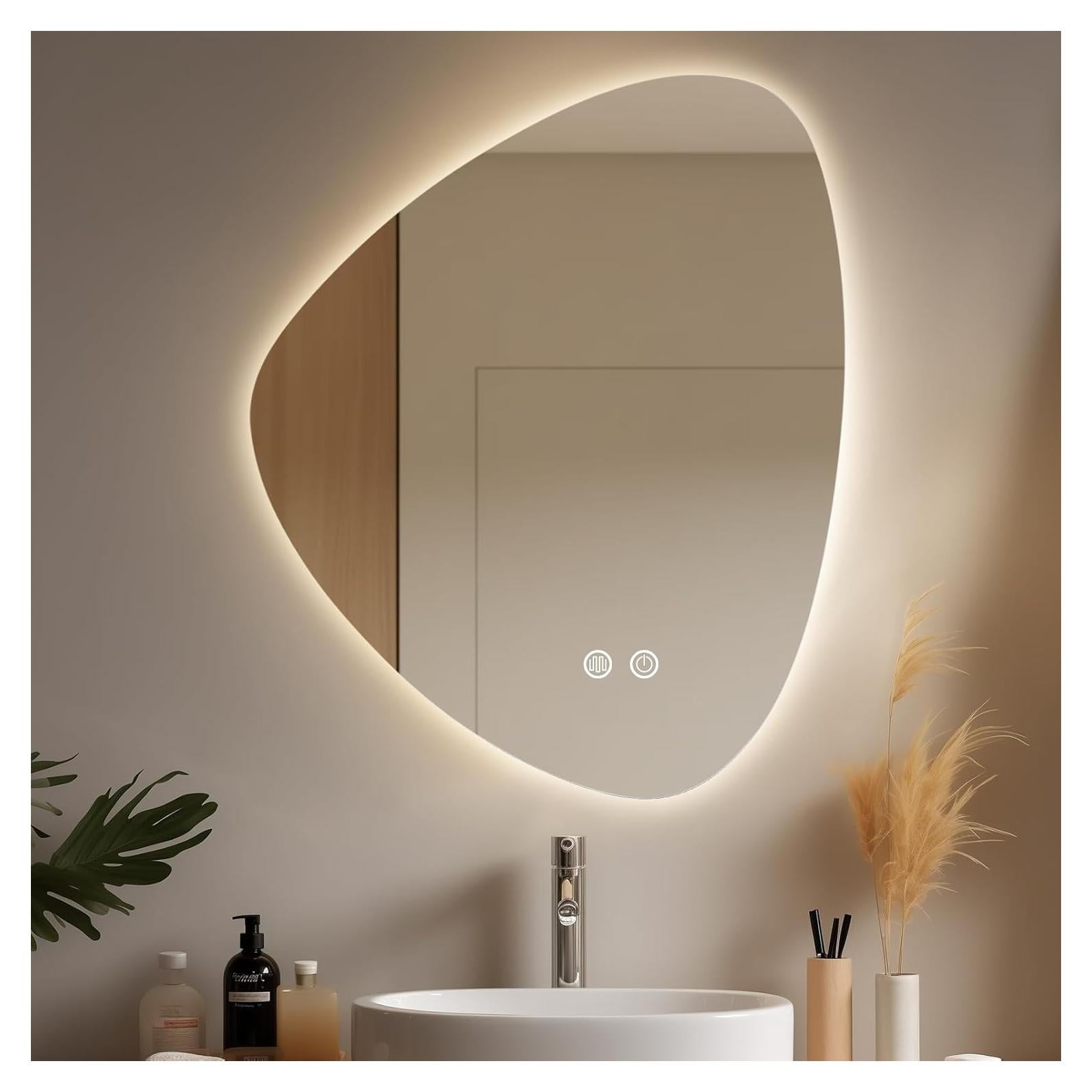 Espejo de baño LED WallBeyond 61x48 cm regulable anti-vaho