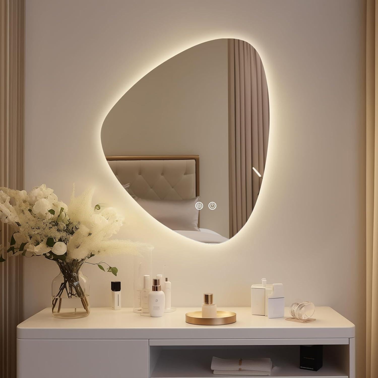 Espejo de baño LED WallBeyond 61x48 cm regulable anti-vaho