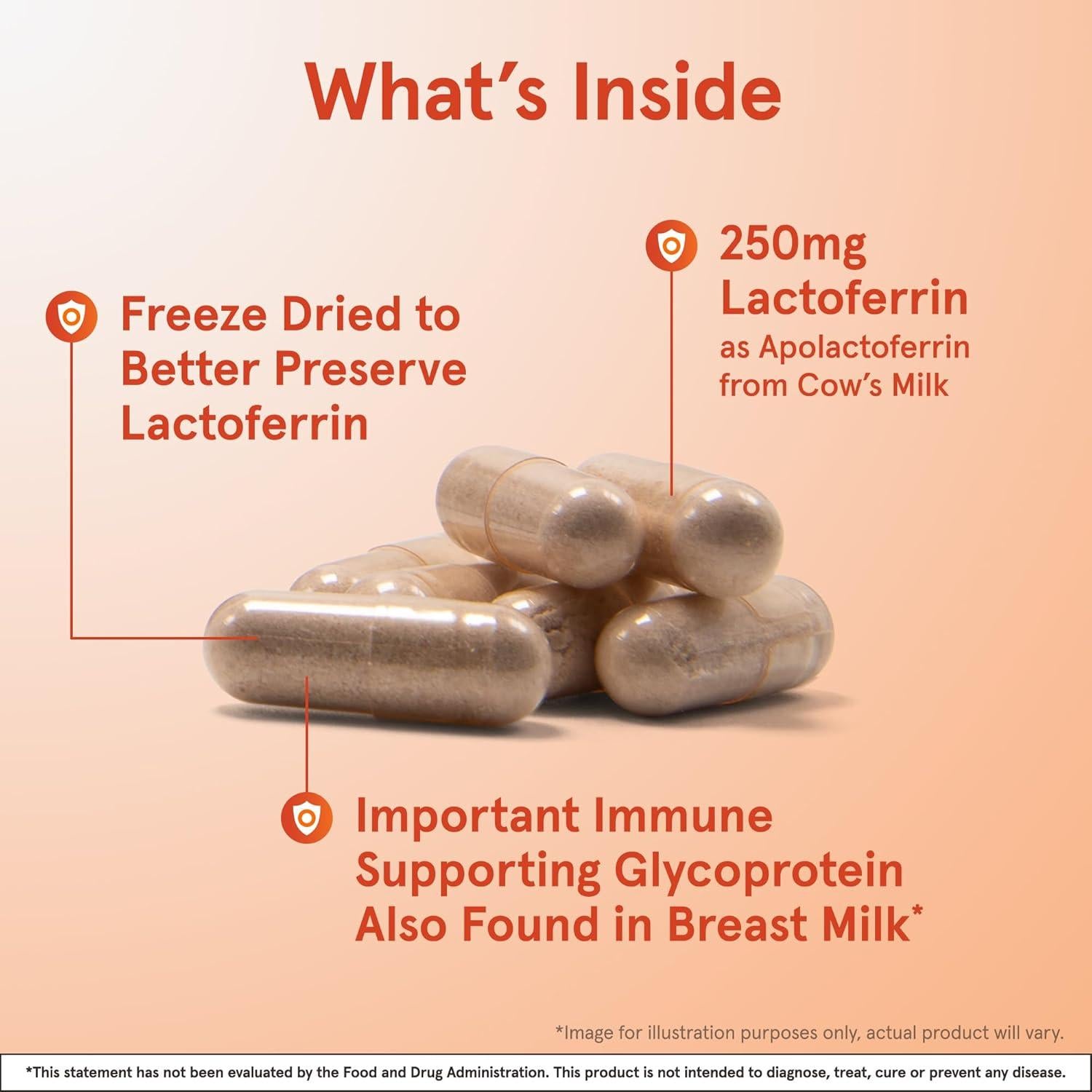 Lactoferrina Liofilizada Jarrow Formulas 250 mg - 30 Cápsulas