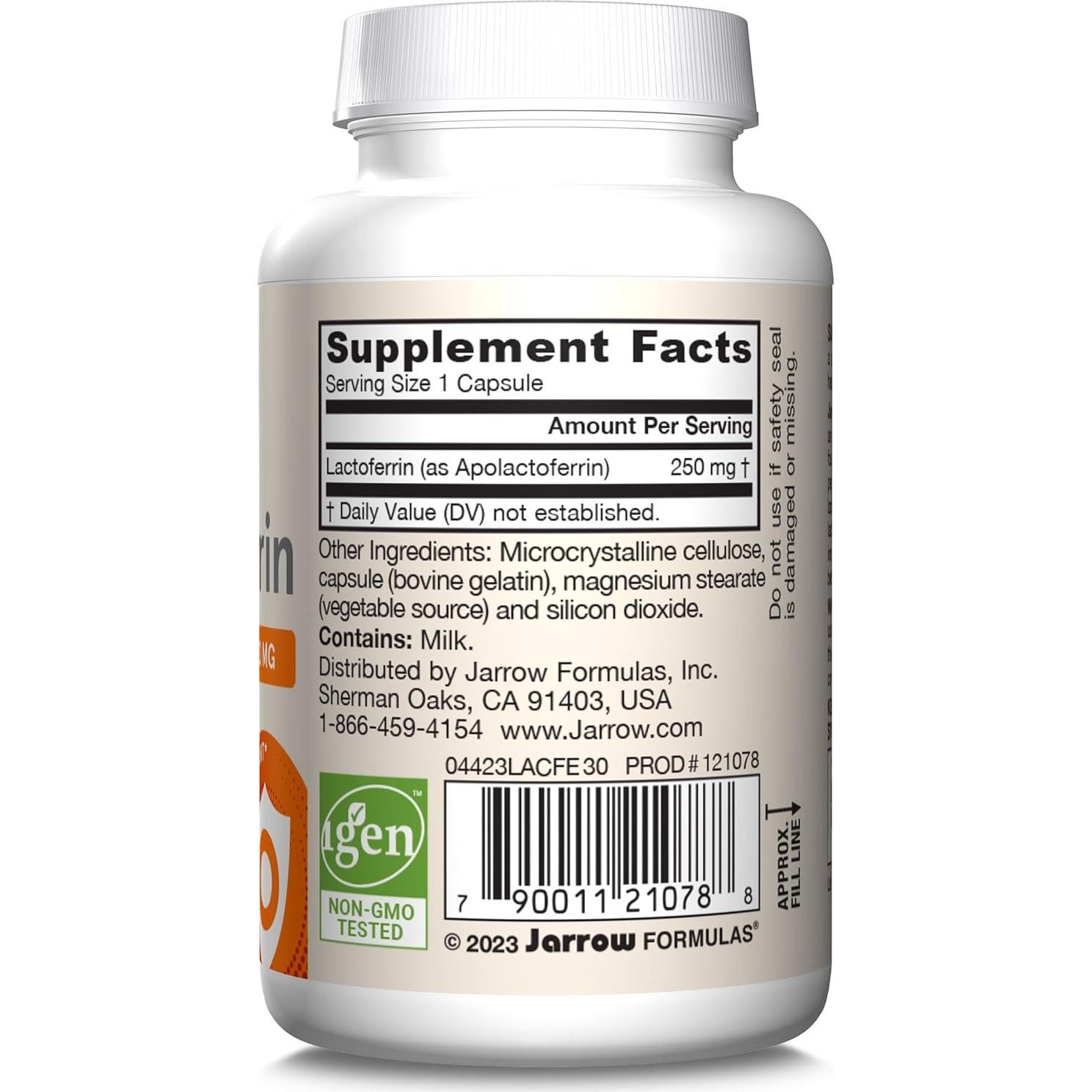 Lactoferrina Liofilizada Jarrow Formulas 250 mg - 30 Cápsulas