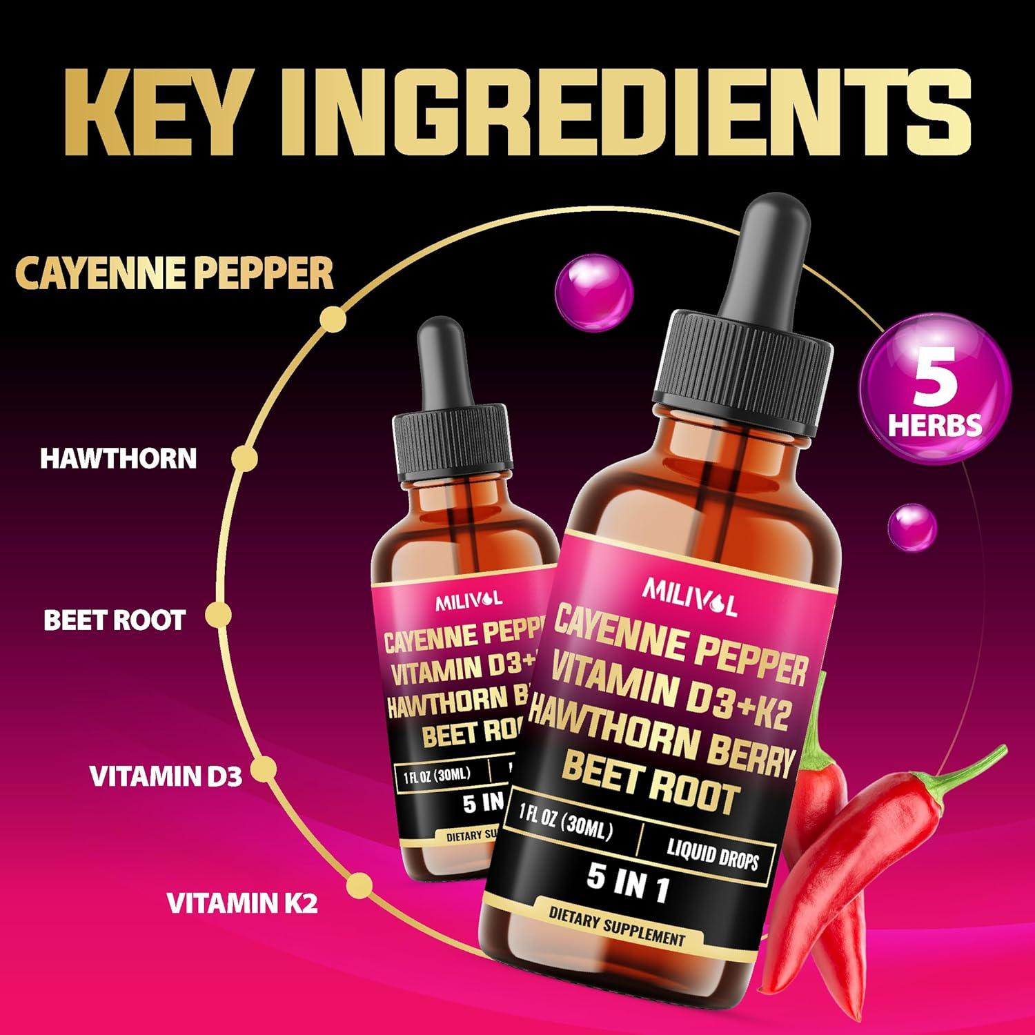 Gotas Líquidas de Pimienta de Cayena Milivol 30 ml - Soporte Digestivo