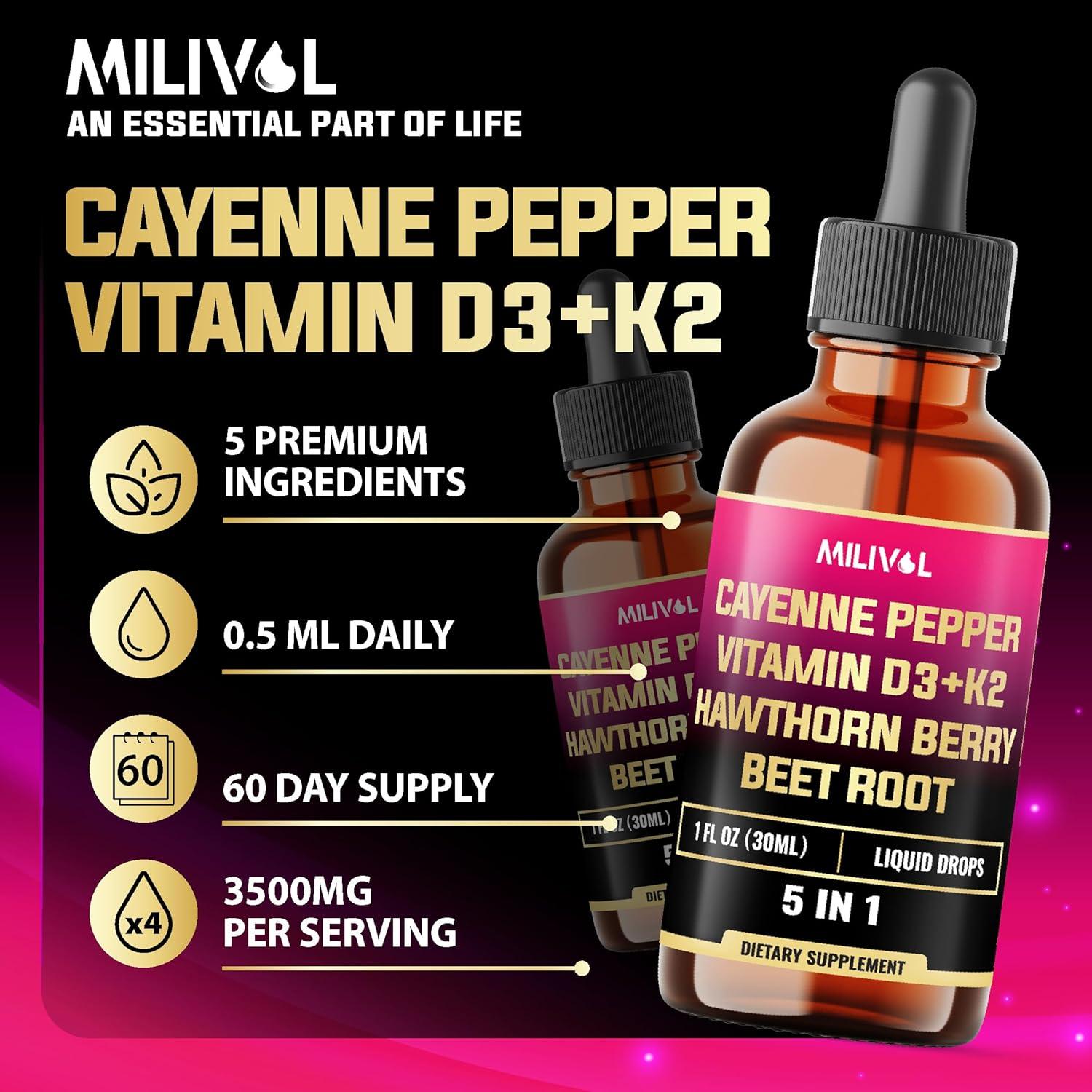 Gotas Líquidas de Pimienta de Cayena Milivol 30 ml - Soporte Digestivo