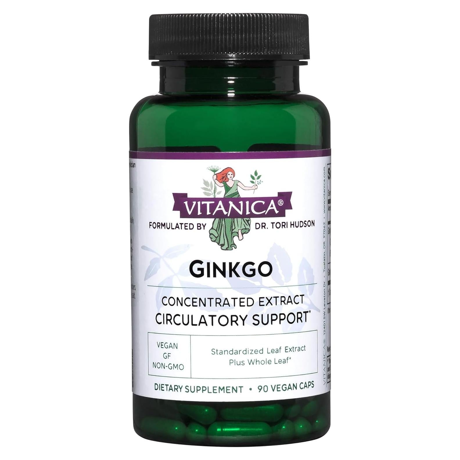 Suplemento Ginkgo Vitanica - Salud Cerebral y Circulación - 90 Cápsulas