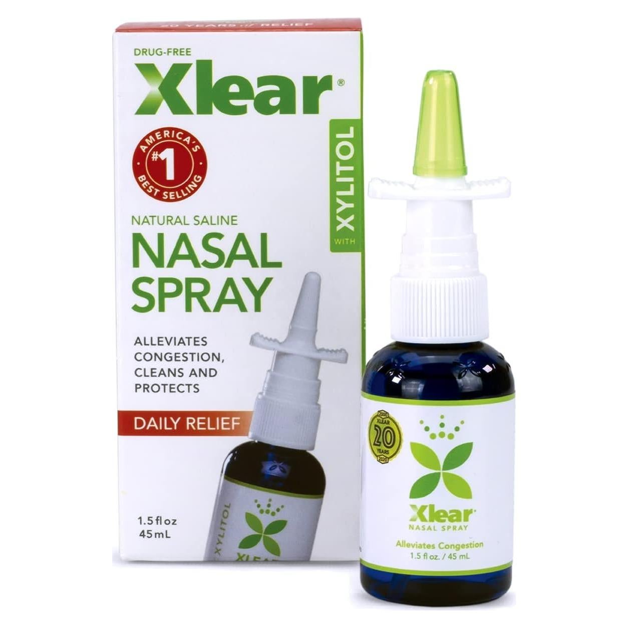 Xlear Natural Nasal Spray with Xylitol, 1.5 fl oz (Pack of 2)