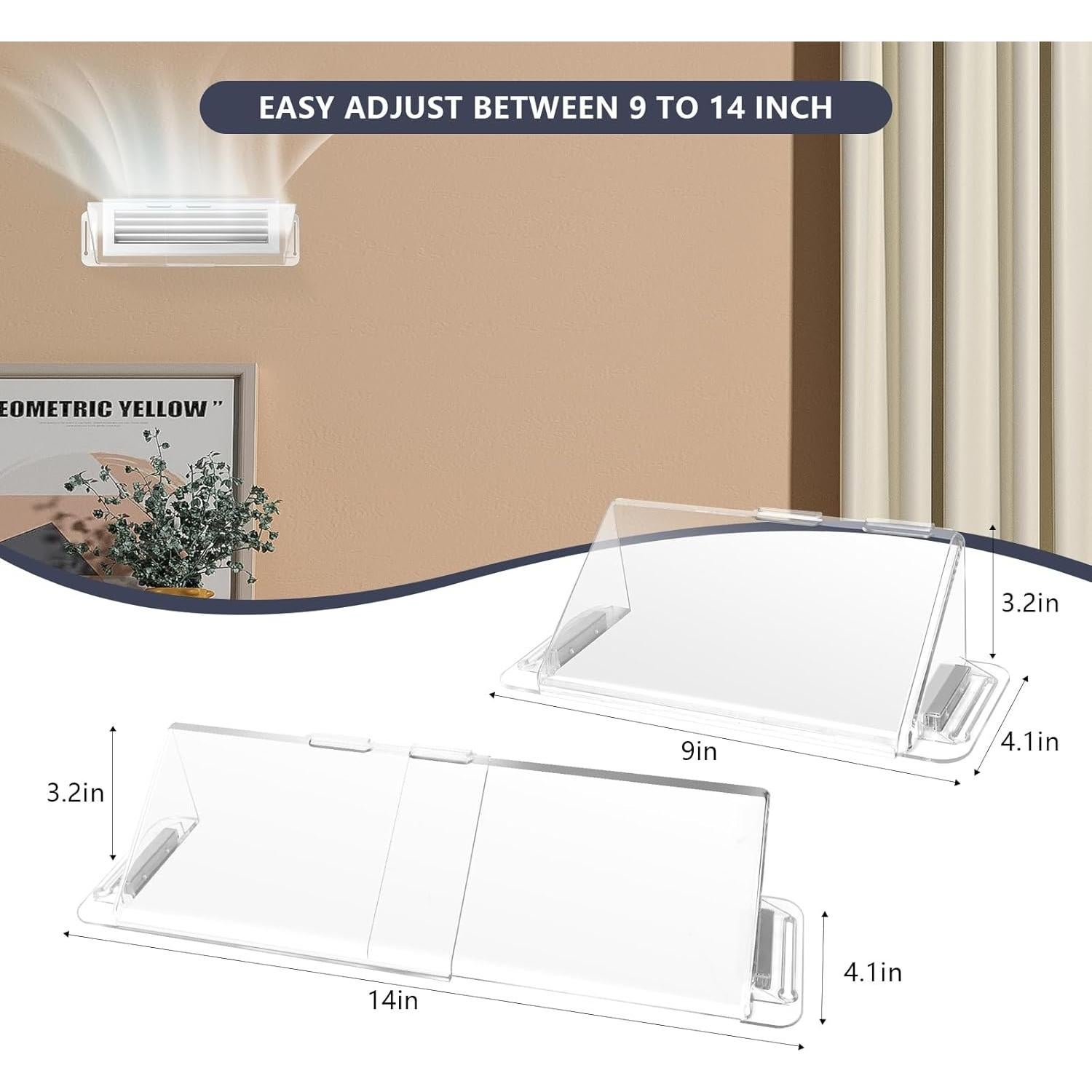 Deflector de Aire Magnético YZXTECNIP Ajustable 22-36 cm 2 Piezas