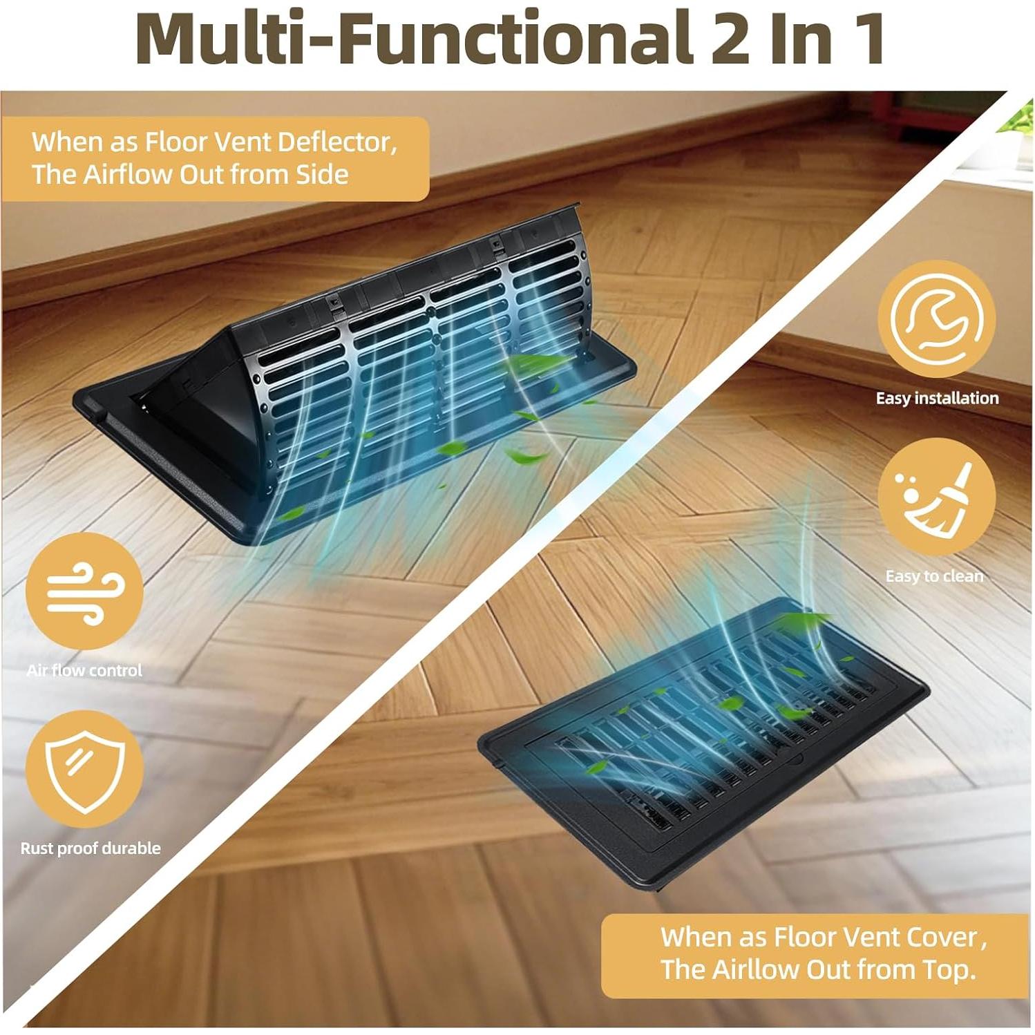 Deflectores de Aire Ajustables LPECMX 4x10" Negro 2-Pack