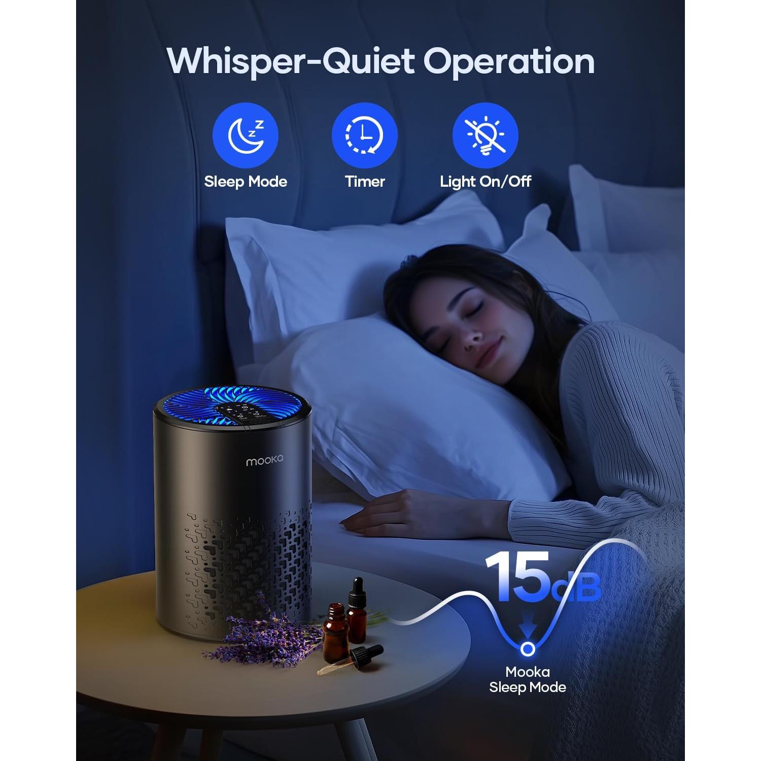 Purificador de Aire HEPA MOOKA KJ067L para Mascotas - Negro