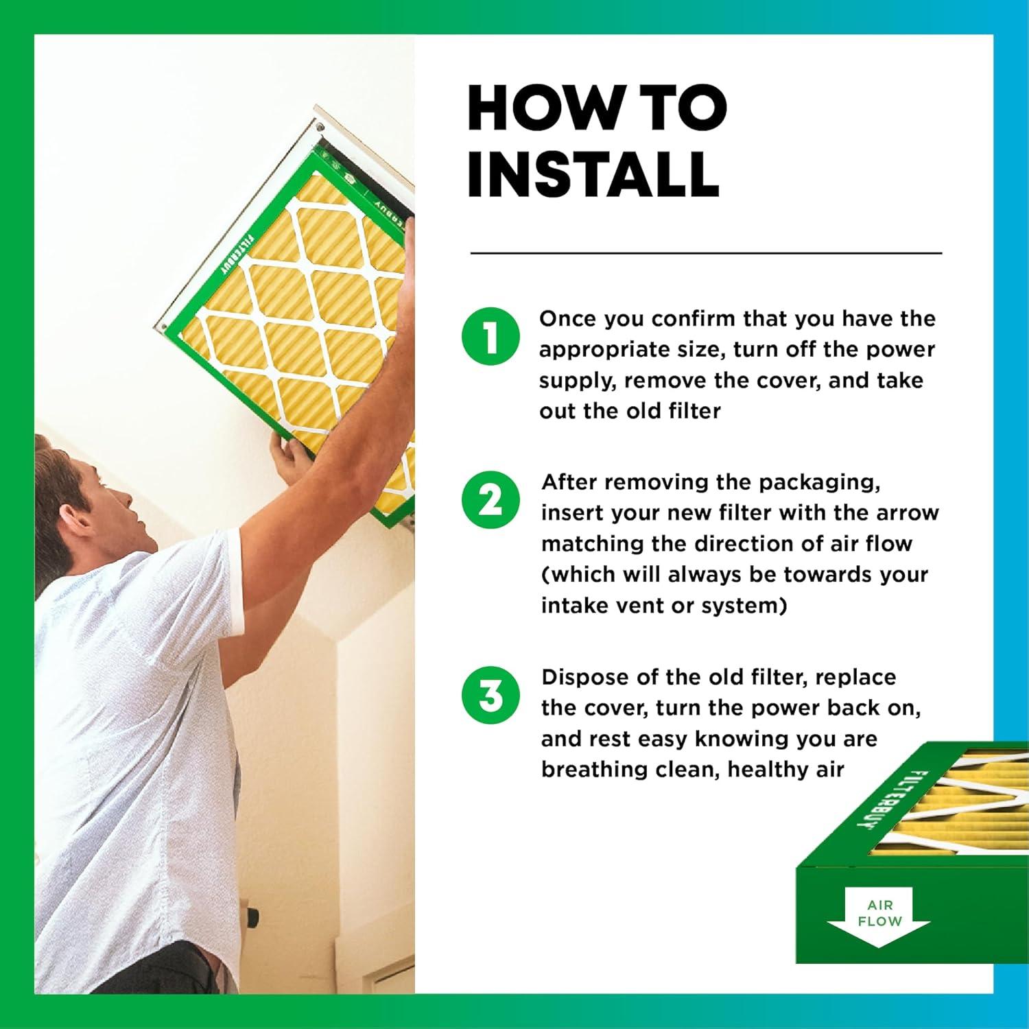 Filtro de aire Filterbuy 8x14x1 MERV 11 - Paquete de 6