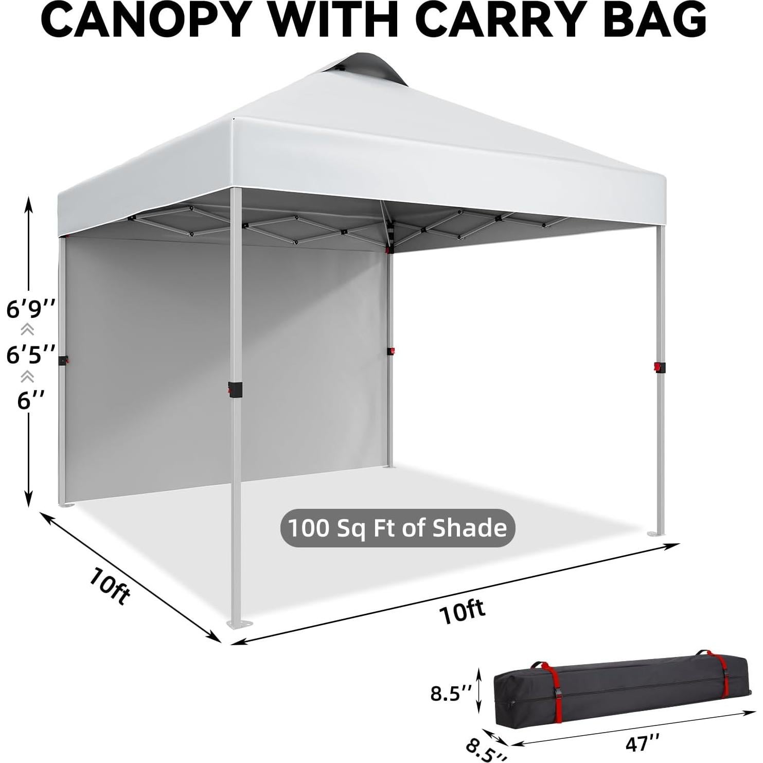 Carpa Plegable 3x3m ChicCoutured con 1 Pared Lateral Blanca