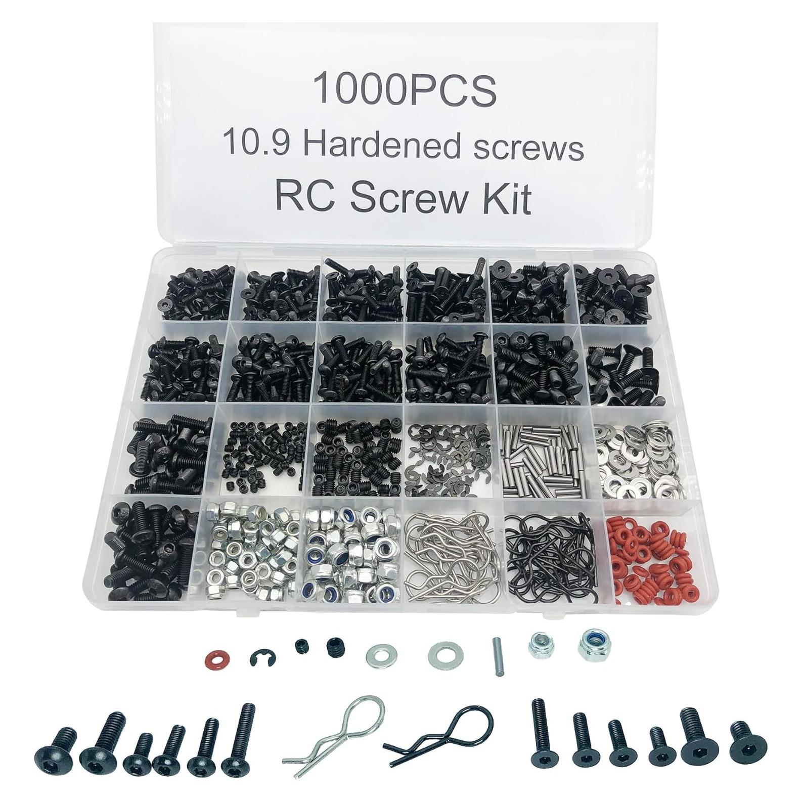 Kit de Tornillos RC 1000pcs TeiRAY M3 M4 para Modelos 1/8 1/10