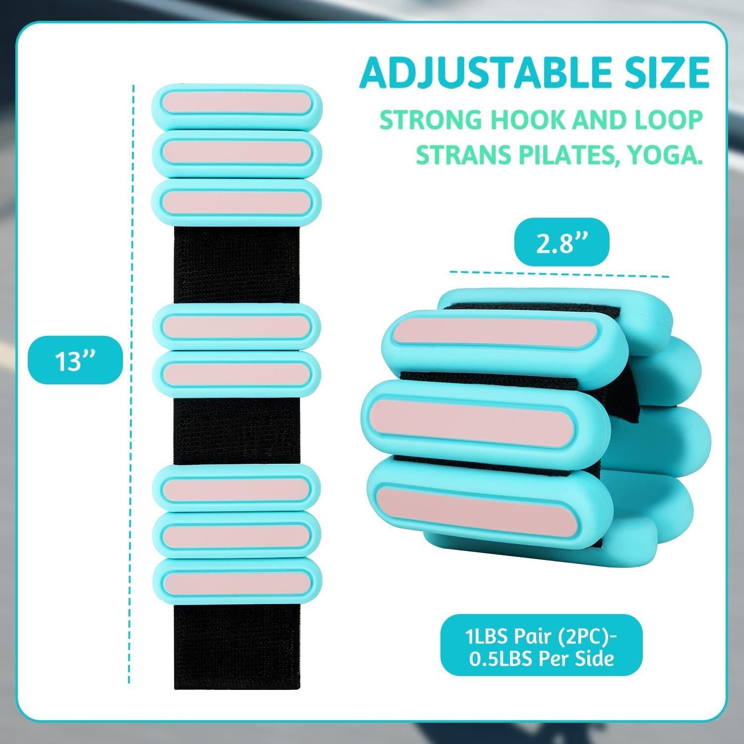 Pesas Ajustables para Muñeca y Tobillo SOLY 0.5 kg Azul-Naranja