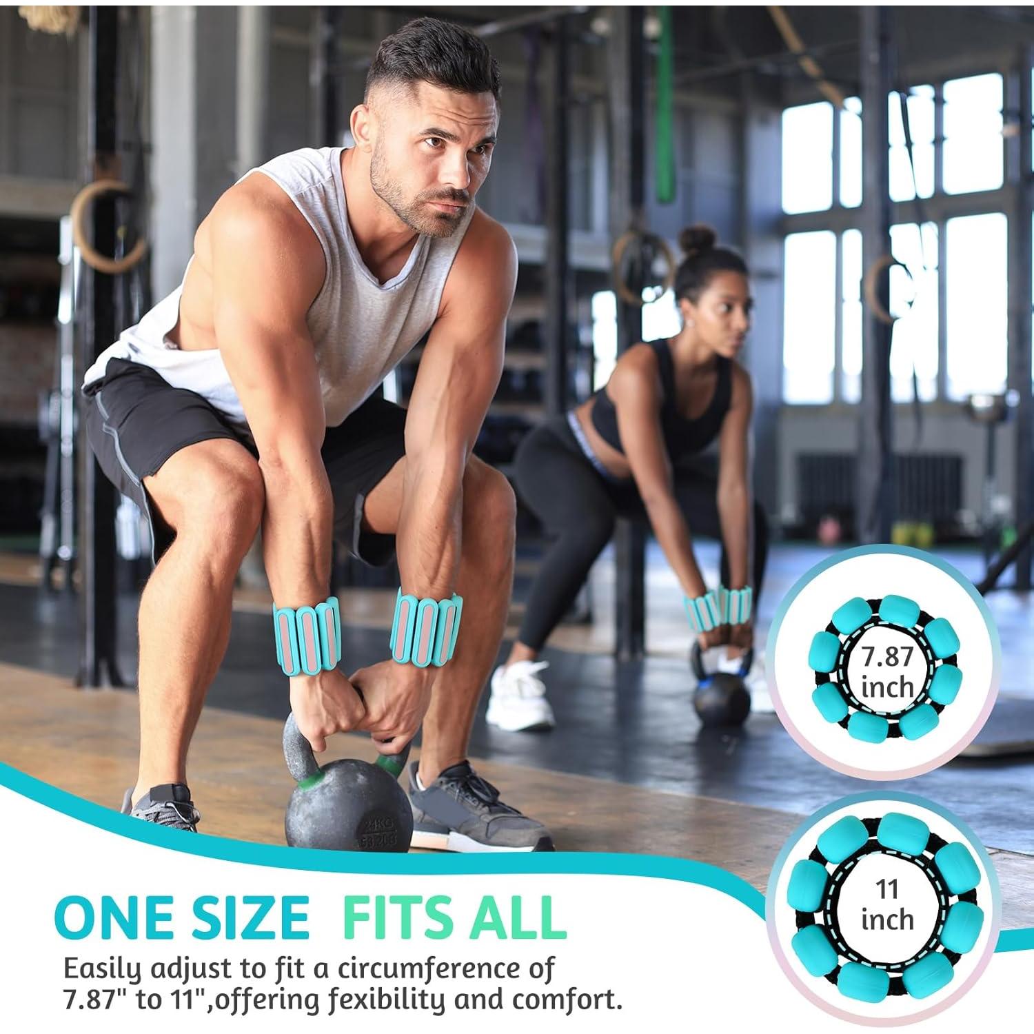 Pesas Ajustables para Muñeca y Tobillo SOLY 0.5 kg Azul-Naranja