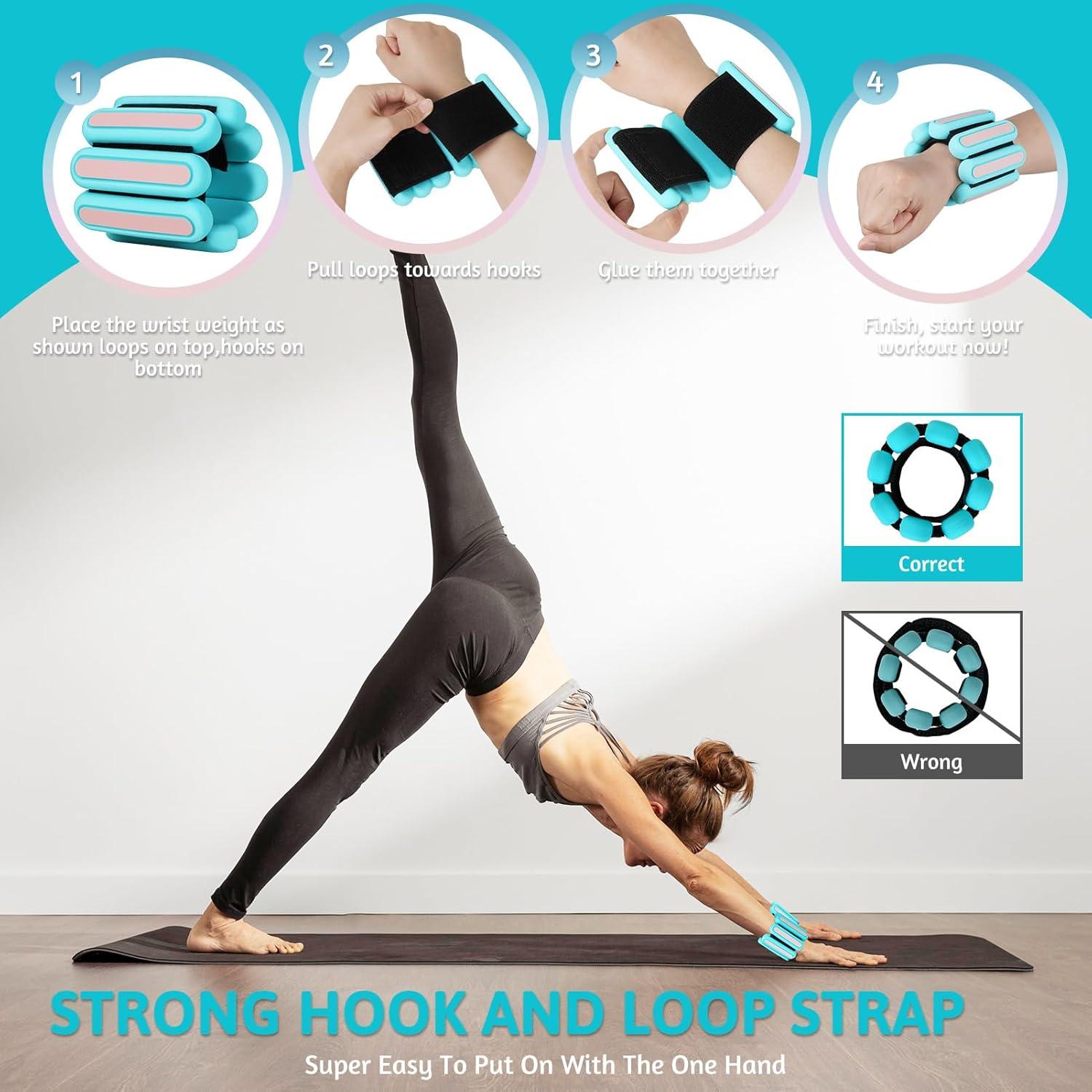 Pesas Ajustables para Muñeca y Tobillo SOLY 0.5 kg Azul-Naranja