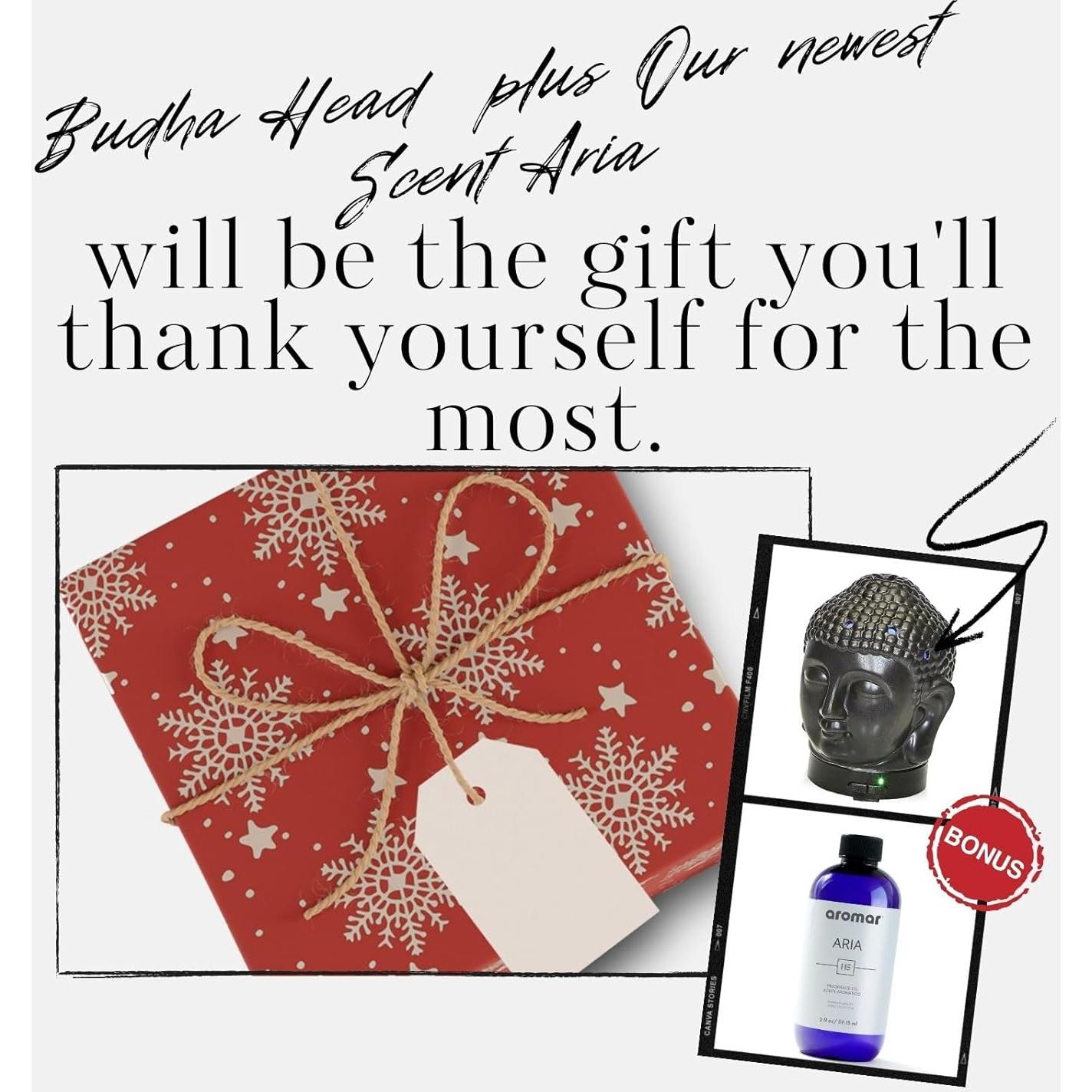 Difusor de Aceite Esencial Aromar Cabeza de Buda 200ml LED