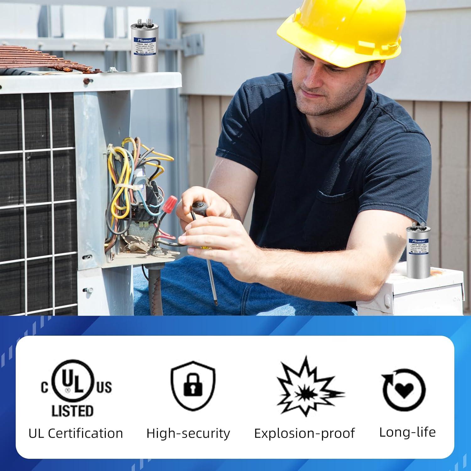 Capacitor CBB65 Meamaz 30uF ±6% 370V/440V Redondo 5cm