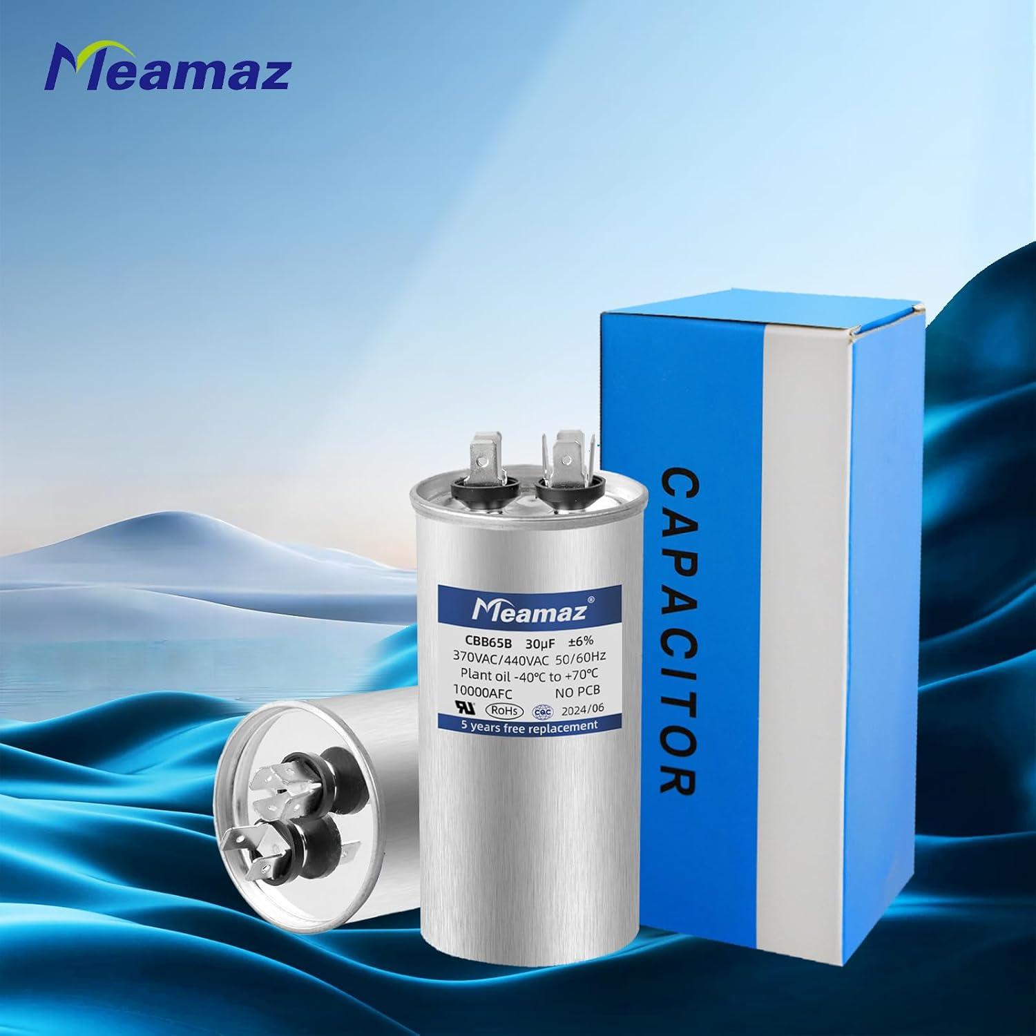 Capacitor CBB65 Meamaz 30uF ±6% 370V/440V Redondo 5cm