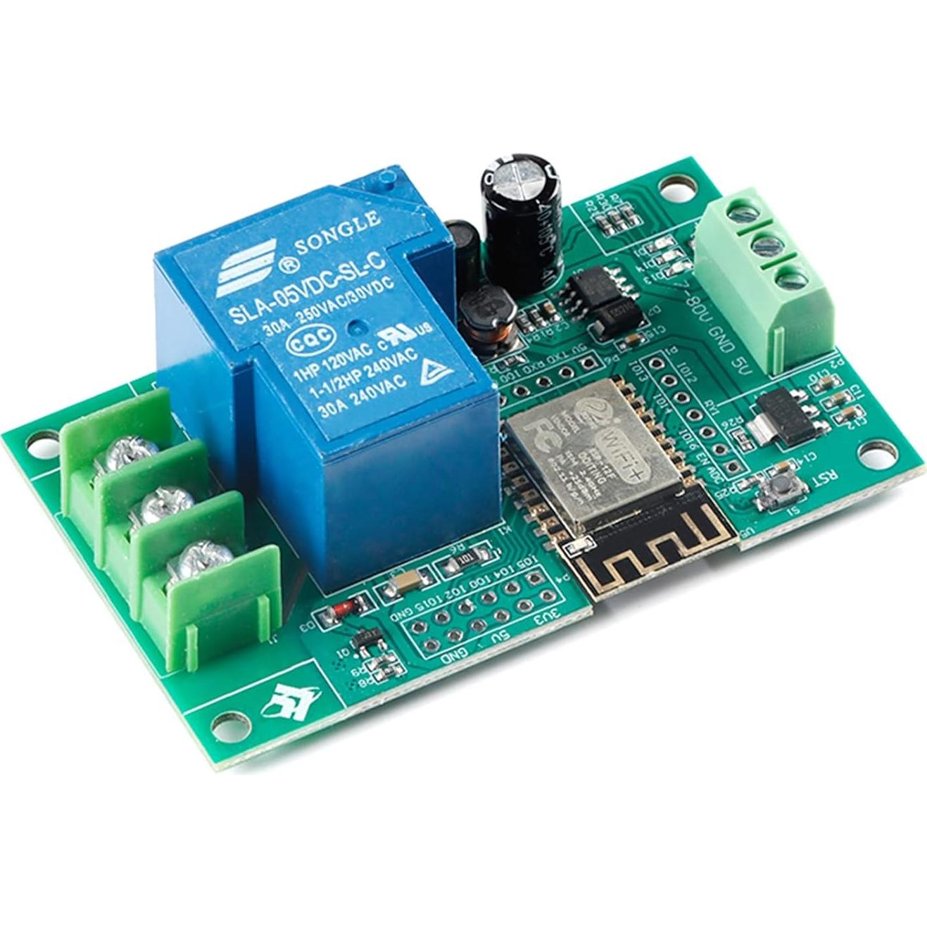 Módulo Relé 30A 5V JESSINIE ESP8266 1 Canal para IoT