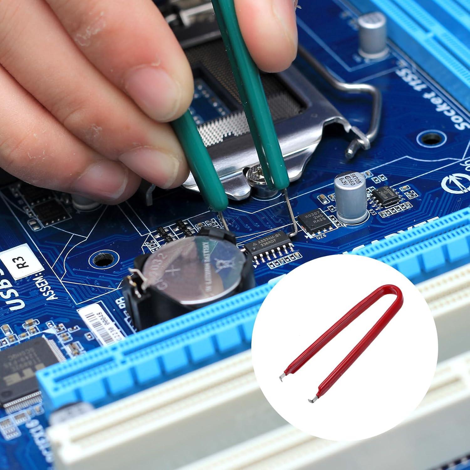 Extractor de Chips IC uxcell Acero Inoxidable Mango Rojo