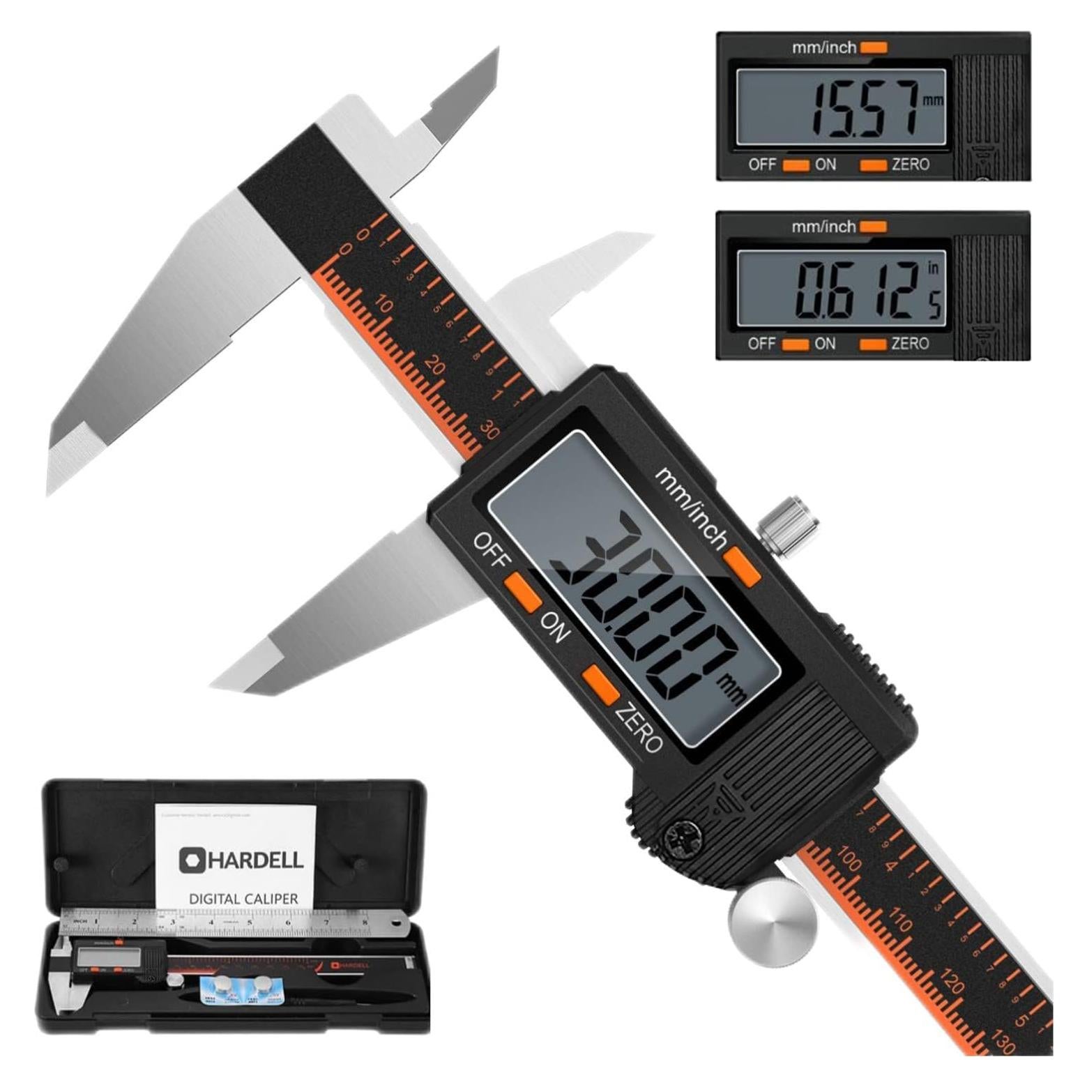 Calibre Digital HARDELL 15 cm Acero Inoxidable Pantalla LCD