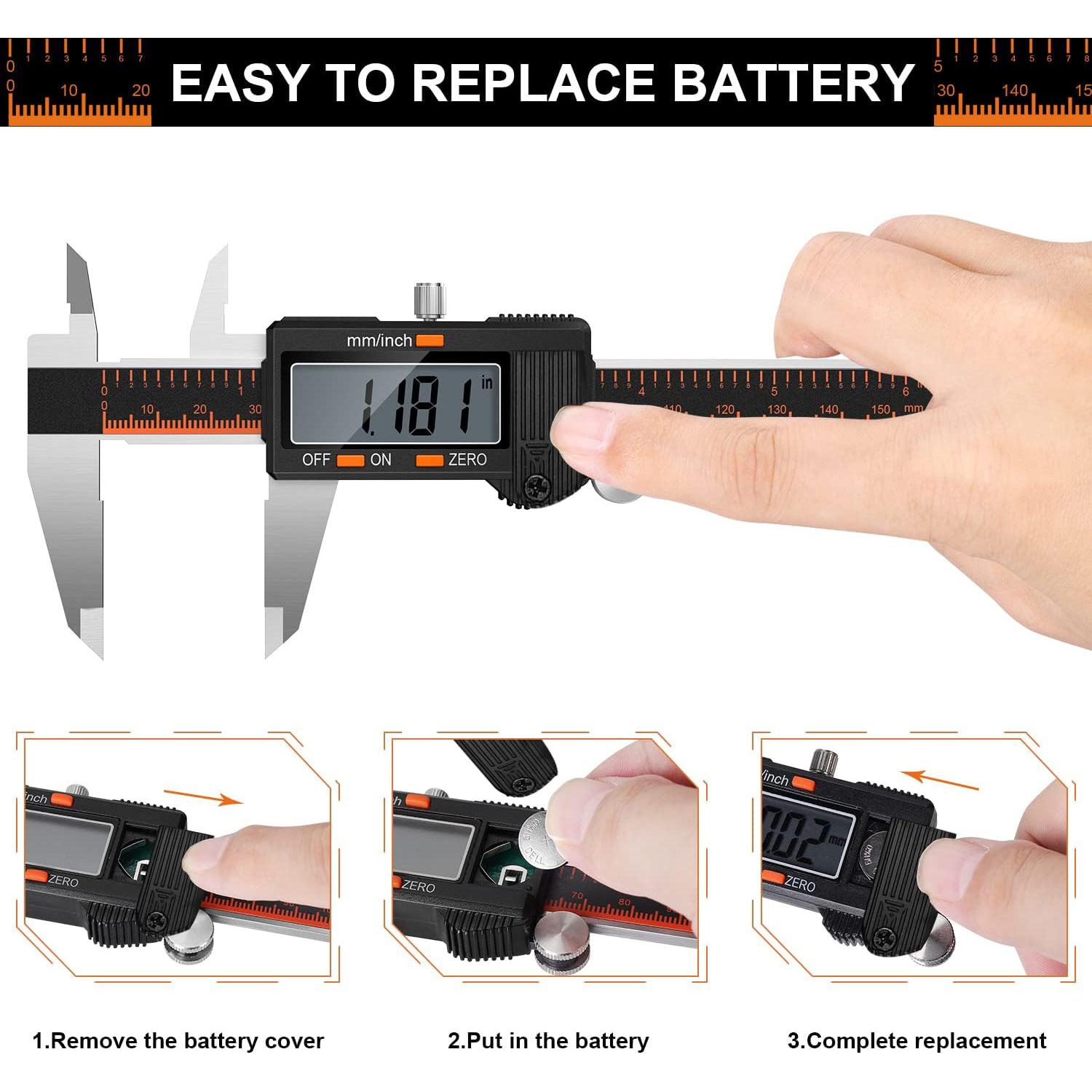 Calibre Digital HARDELL 15 cm Acero Inoxidable Pantalla LCD