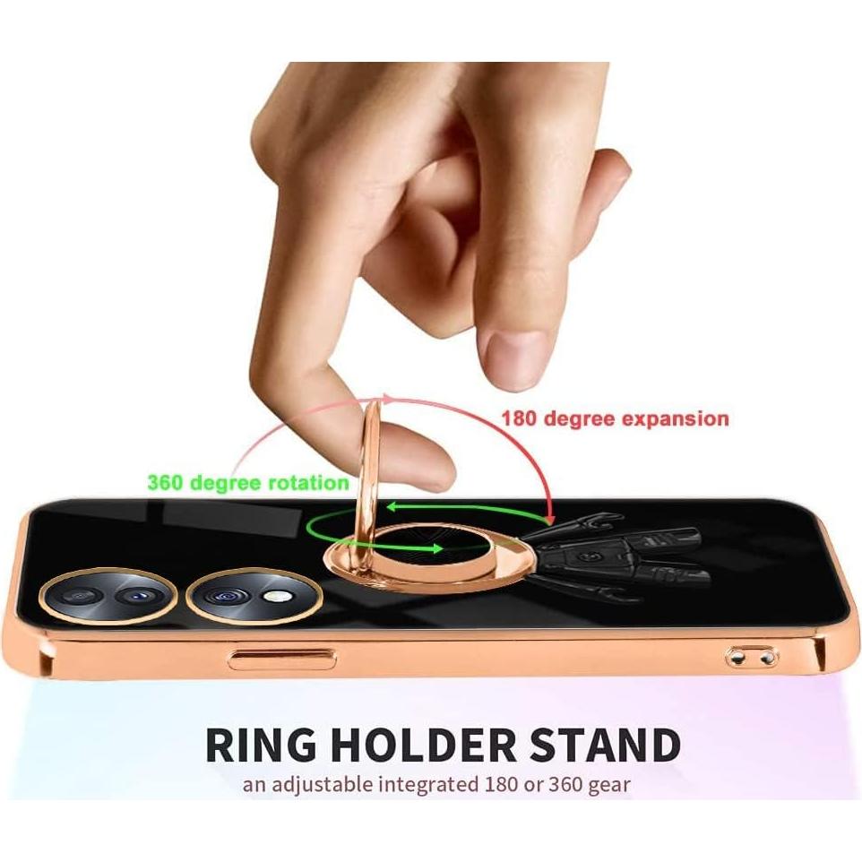 Funda Honor 70 Pro Silicona TPU con Soporte Anillo 360° Negro