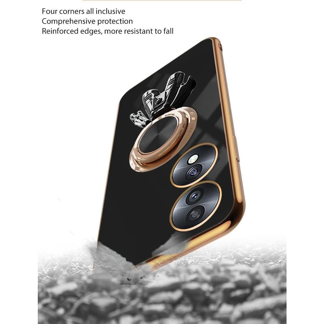 Funda Honor 70 Pro Silicona TPU con Soporte Anillo 360° Negro