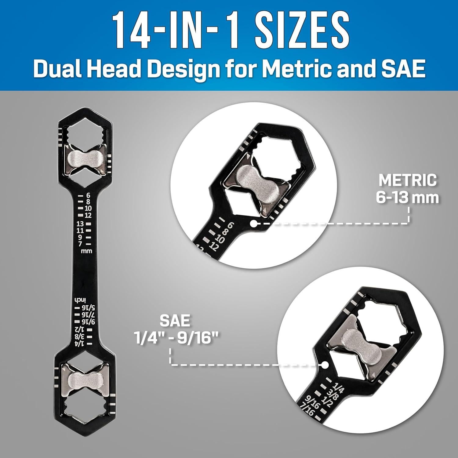 Llave Hexagonal Ajustable Jonard AHW-600 14-en-1 6-13mm