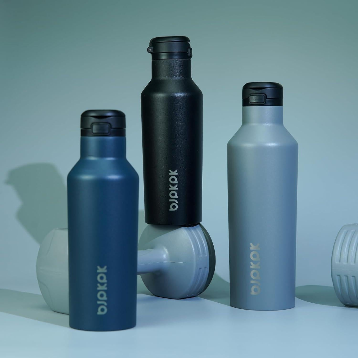 Botella de Agua Aislada BJPKPK 500ml Acero Inoxidable Negro