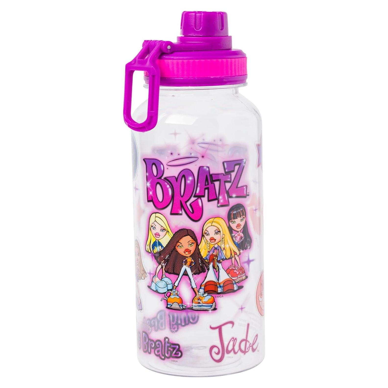 Botella de Agua Plástica Silver Buffalo Bratz 946ml con Stickers