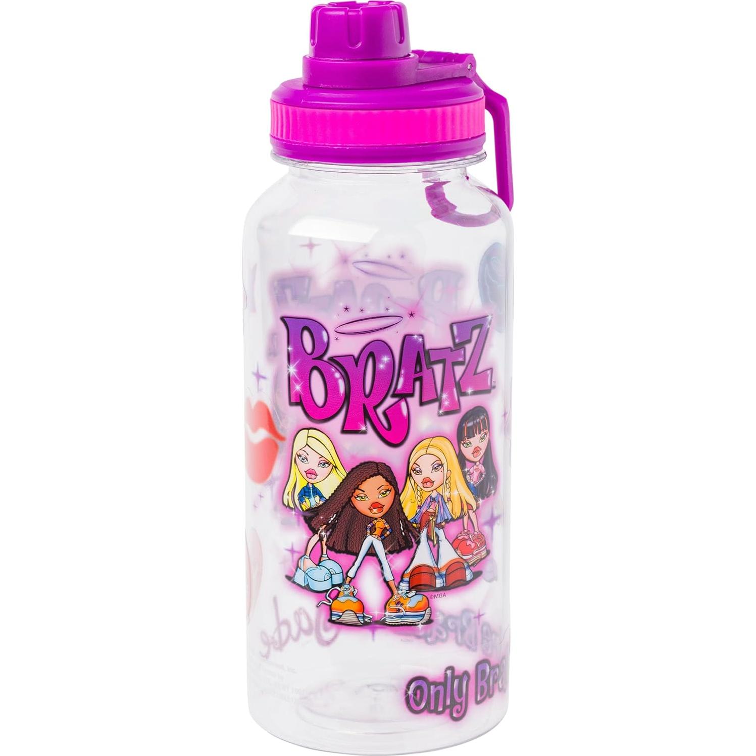 Botella de Agua Plástica Silver Buffalo Bratz 946ml con Stickers