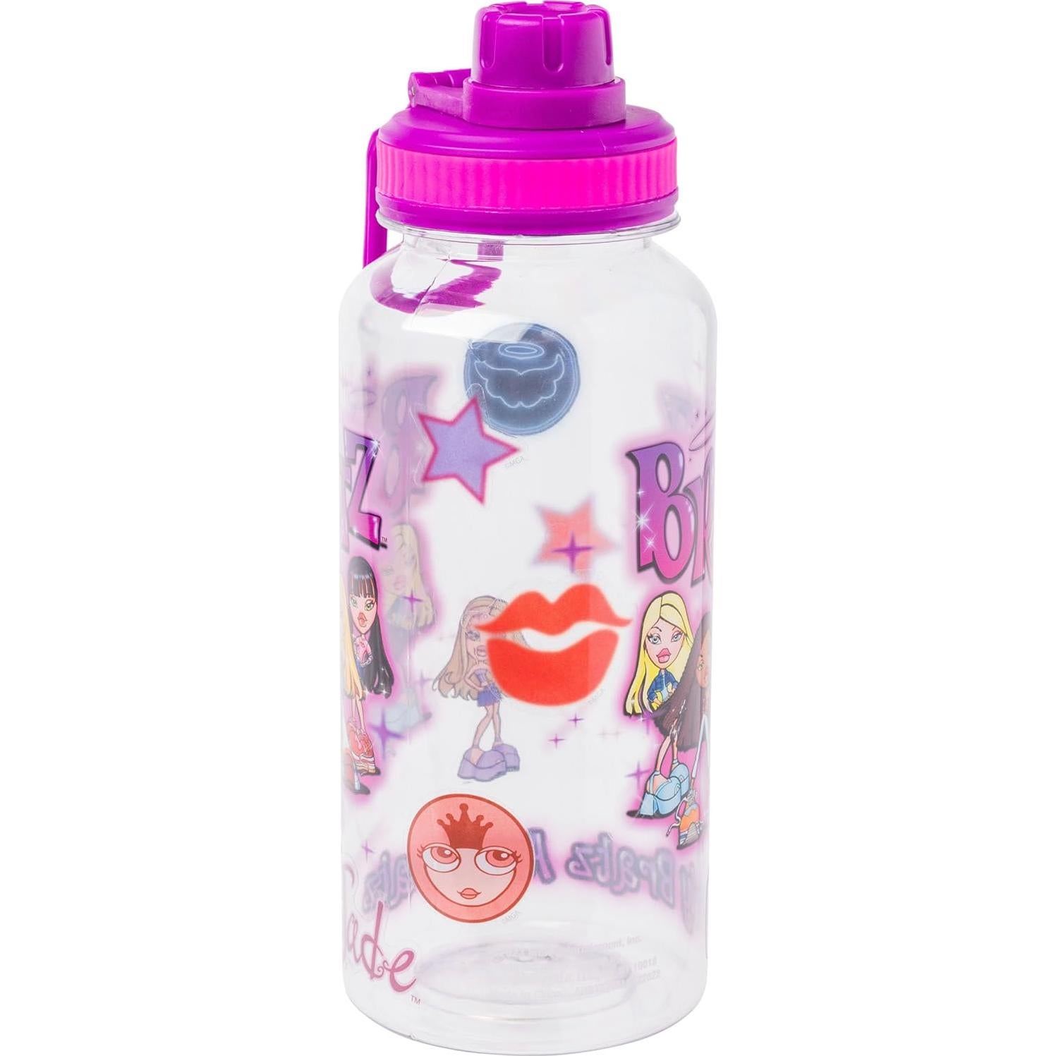 Botella de Agua Plástica Silver Buffalo Bratz 946ml con Stickers
