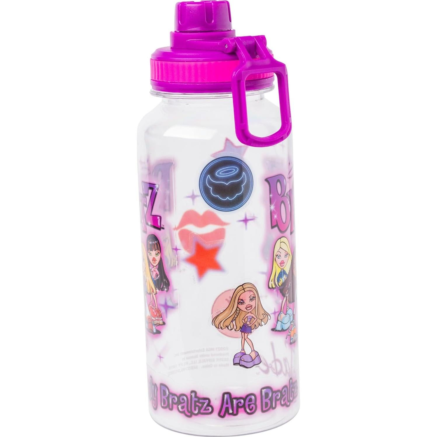 Botella de Agua Plástica Silver Buffalo Bratz 946ml con Stickers