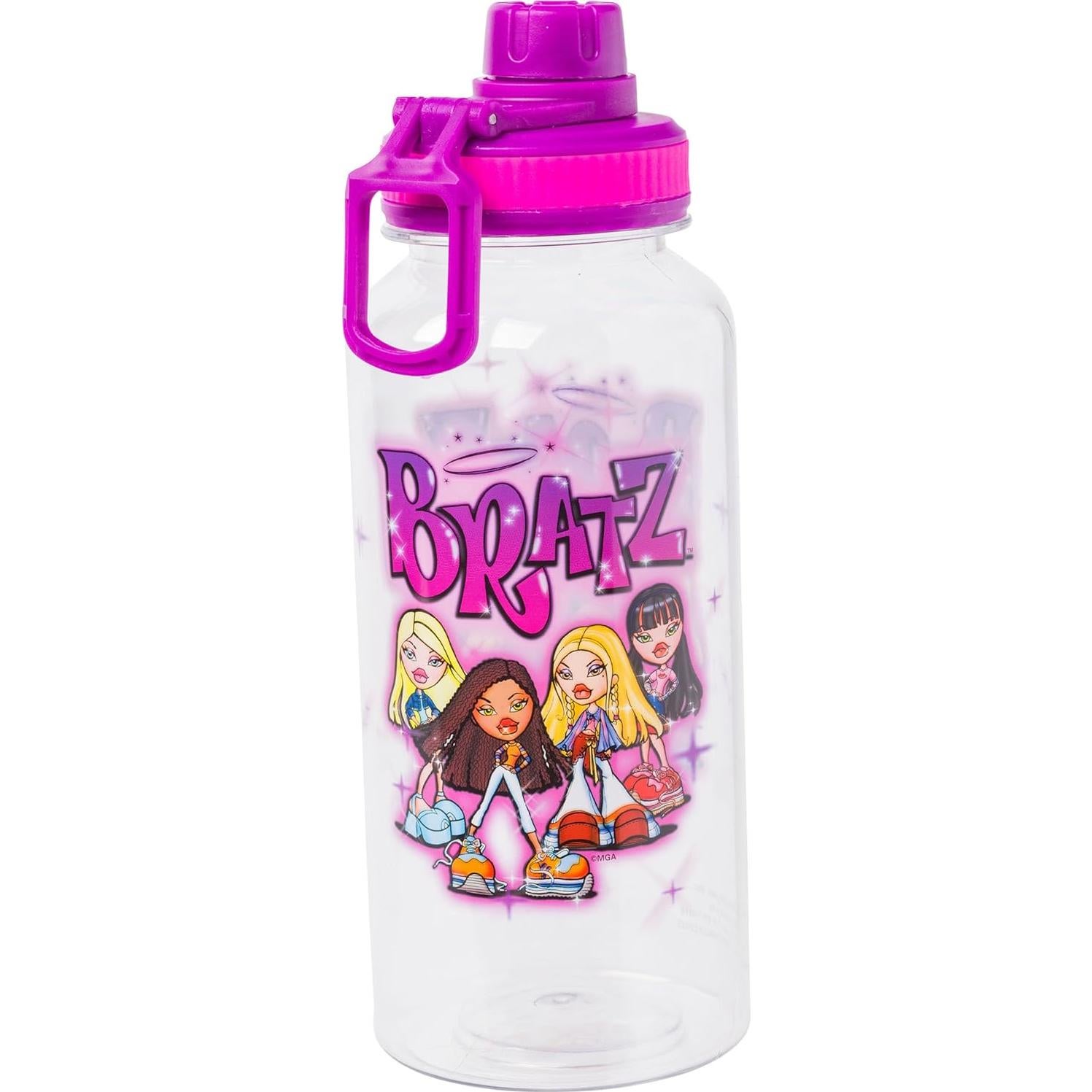 Botella de Agua Plástica Silver Buffalo Bratz 946ml con Stickers