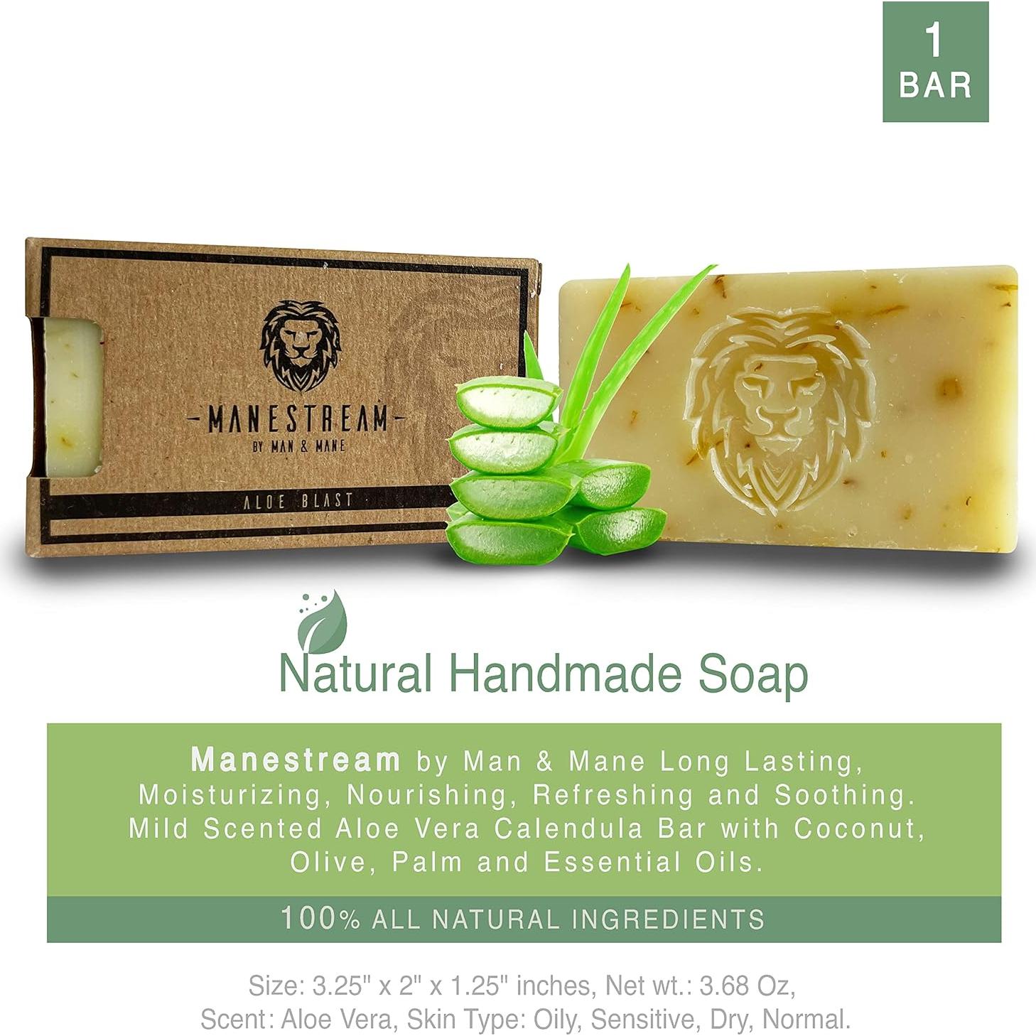 Jabón Natural MAN & MANE Aloe Vera y Caléndula 117g