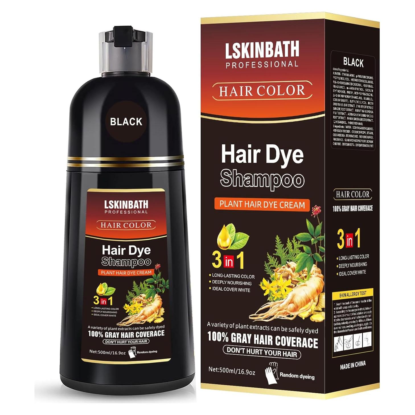 Champú Tinte 3 en 1 Herbal 500ml - Color Negro - Sin Parabenos