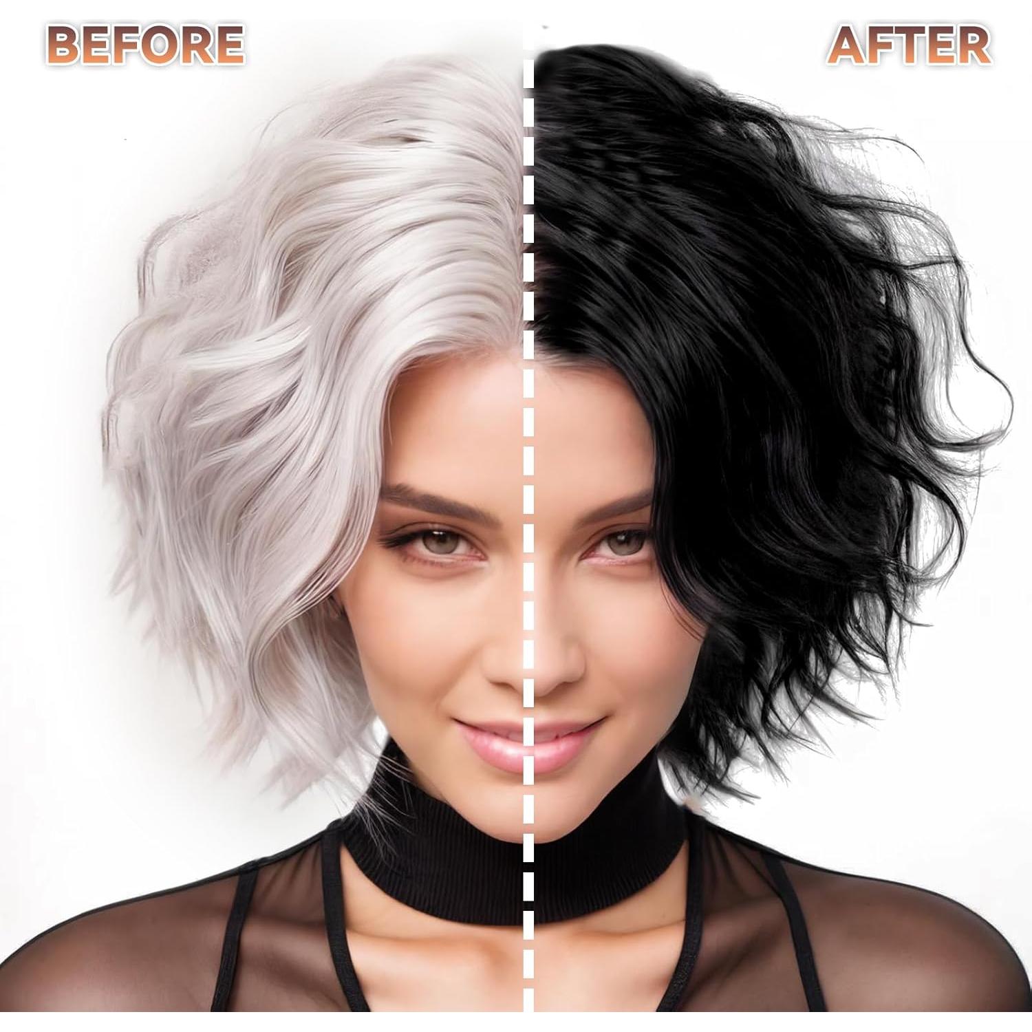 Champú Tinte 3 en 1 Herbal 500ml - Color Negro - Sin Parabenos