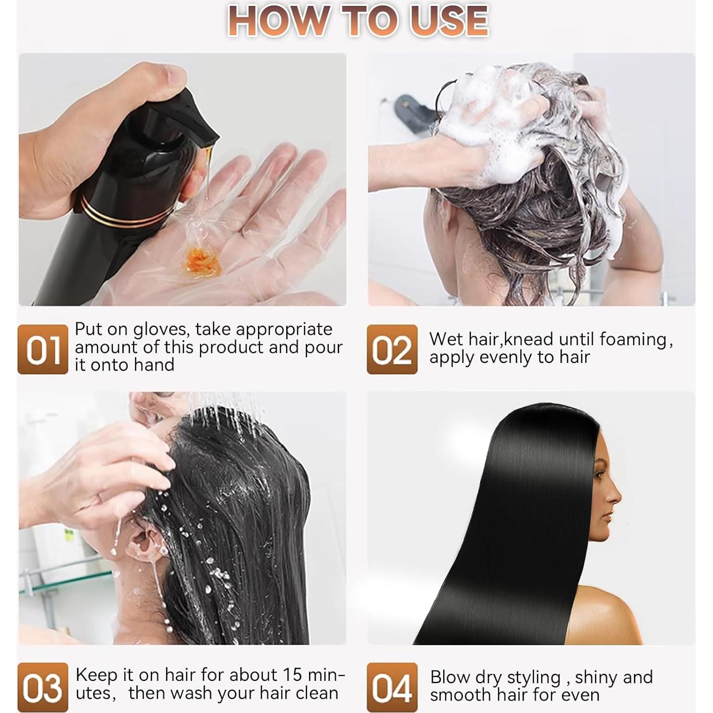 Champú Tinte 3 en 1 Herbal 500ml - Color Negro - Sin Parabenos