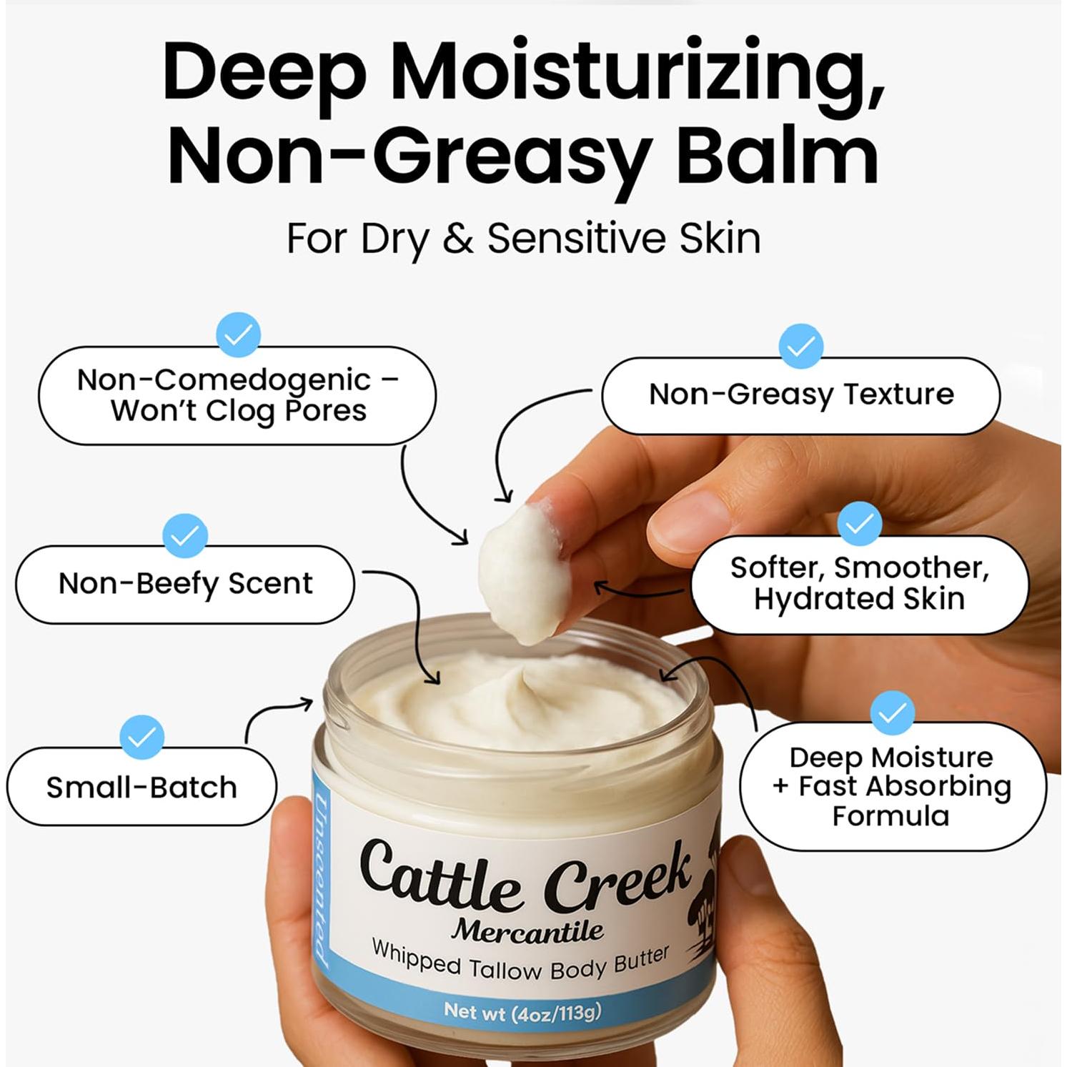 Manteca de Res Cattle Creek 113g - Hidratante Orgánico Sin Fragancia