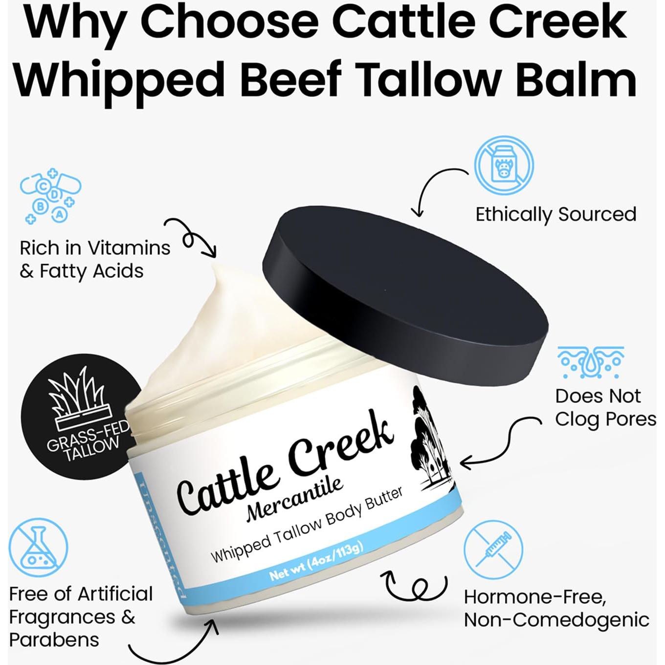 Manteca de Res Cattle Creek 113g - Hidratante Orgánico Sin Fragancia