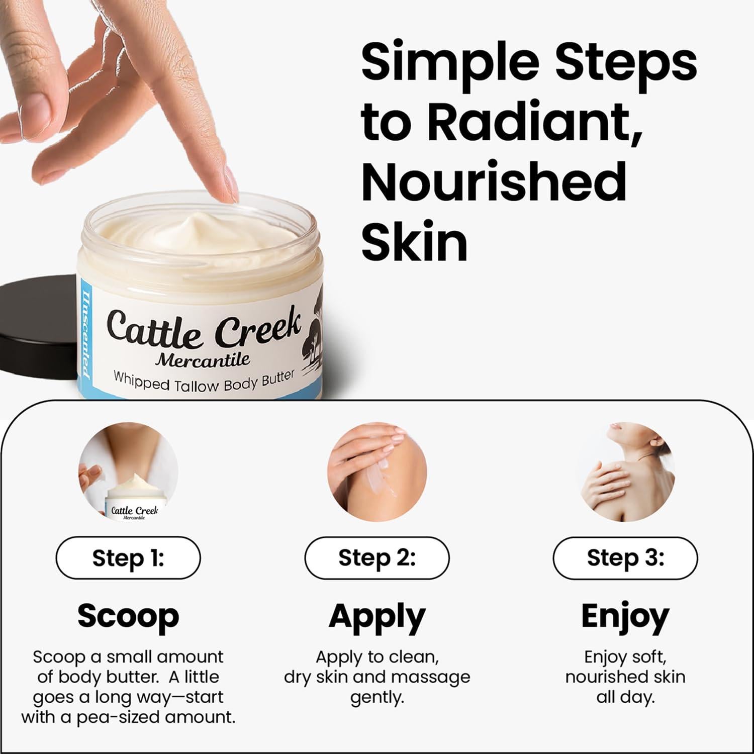 Manteca de Res Cattle Creek 113g - Hidratante Orgánico Sin Fragancia