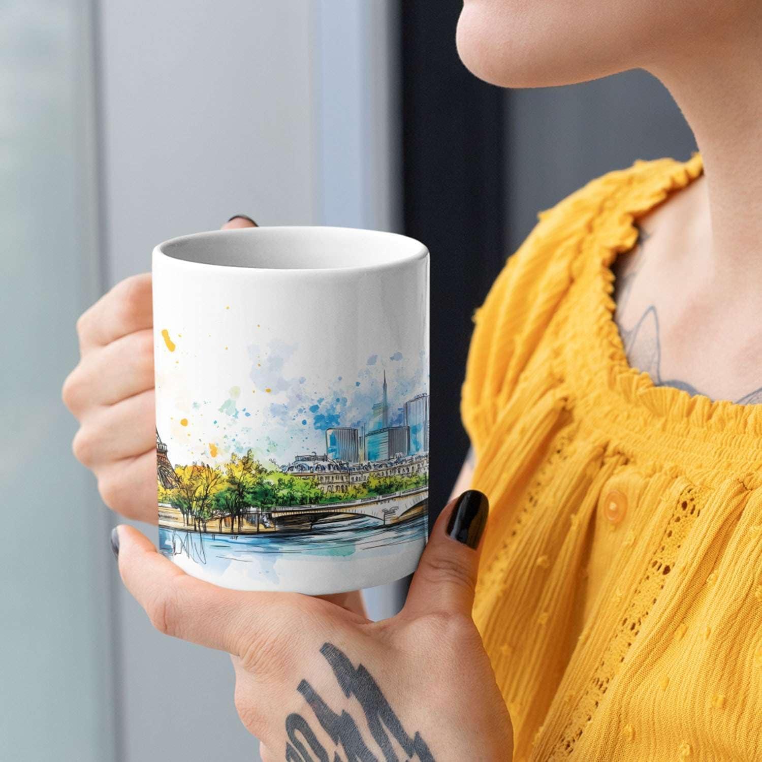 Taza Personalizada de Cerámica FABGIFT Torre Eiffel 311ml 444ml