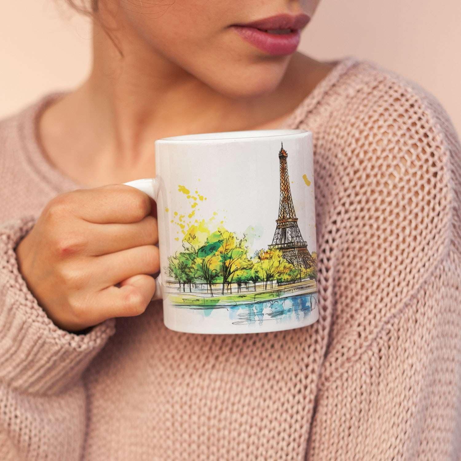 Taza Personalizada de Cerámica FABGIFT Torre Eiffel 311ml 444ml